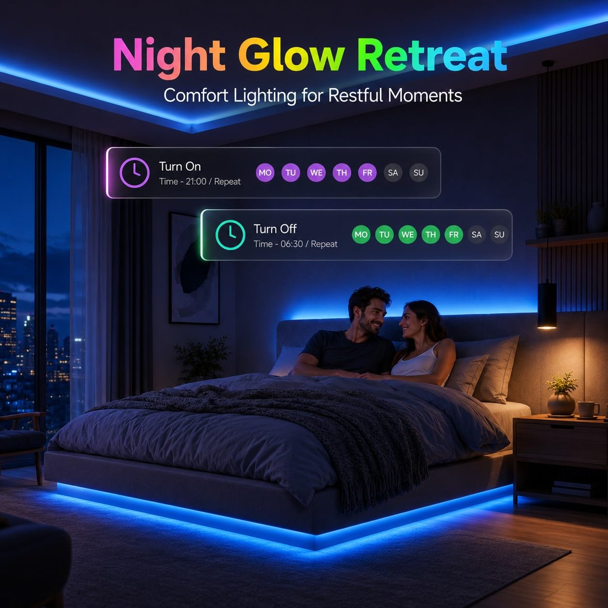 MORIACC TV LED Lichter 4.0 m, LED Lichter für TV 32-55 Zoll TV LED Hintergrundbeleuchtung Musik Sync mit TV, RGB LED Streifen Lichter für TV mit Fernbedienung APP Steuerung, USB TV Lichter hinter