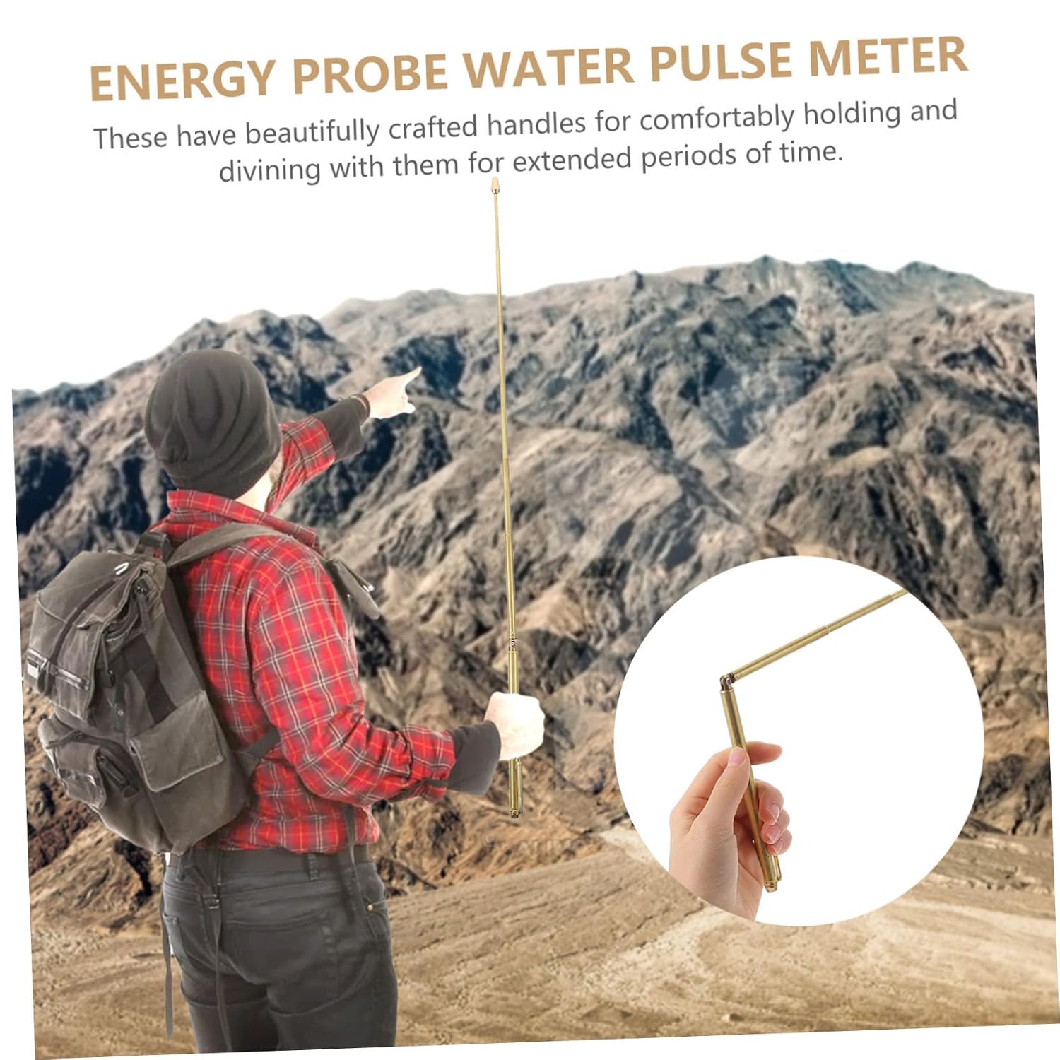 GANAZONO 2Pcs Retractable Copper Dowsing Rods Flexible Feng Shui Detection Tool for Water and Treasure Finding Portable Divining Rods with Storage Bag