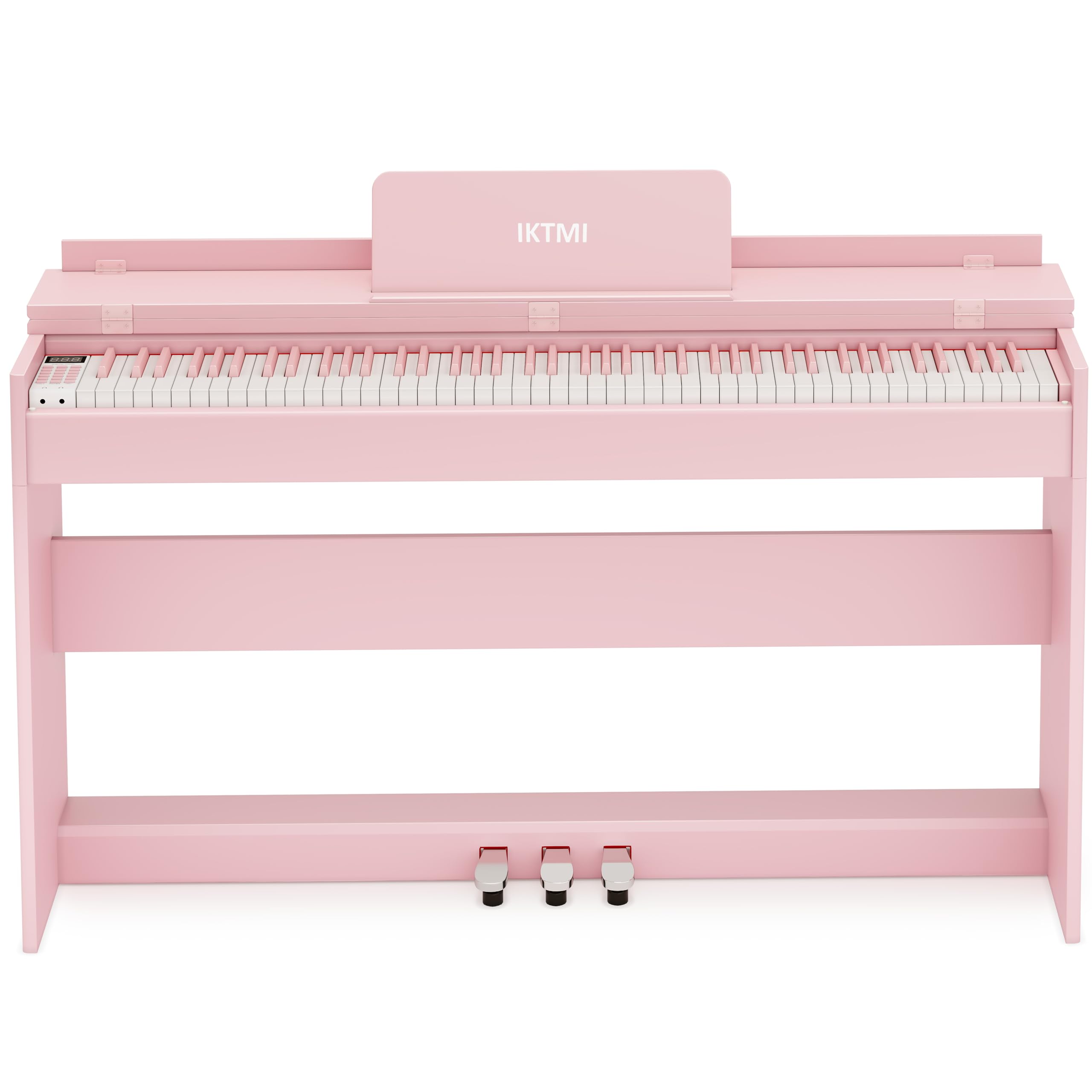 IKTMI 電子ピアノ 88鍵盤 ハンマーアクション鍵盤 木製 ピアノ 88鍵 3本ペダル付き アップライトピアノ Digital Piano 人気 電子 ピアノ MIDI対応 大人 初心者練習 ピンク