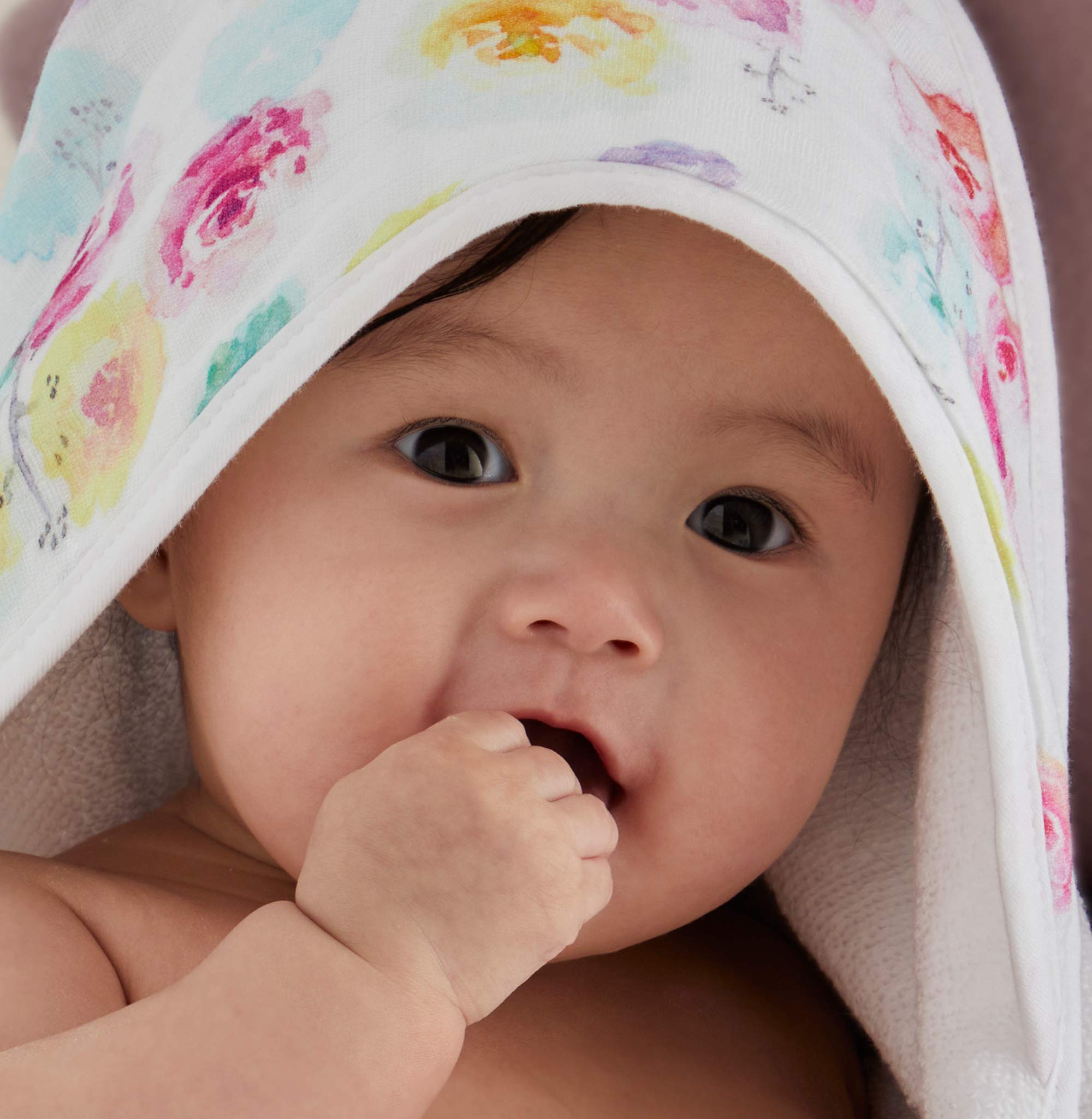 Honest Baby - Juego de 2 toallas de baño con capucha de algodón orgánico, diseño de rosas, talla única