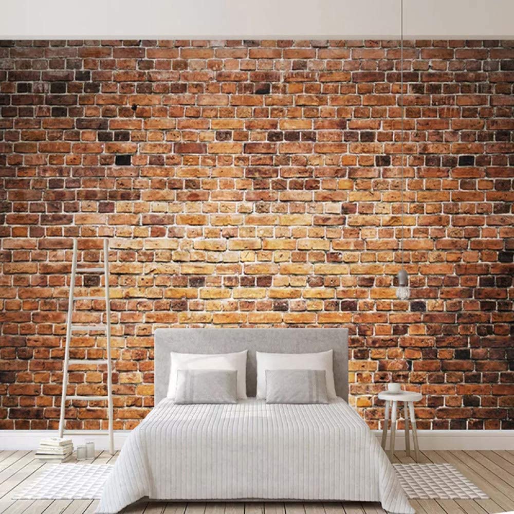 Murales De Pared De Pelar Y Pegar Baño Papel Pintado Removible Para El Dormitorio Pared De Ladrillo Rojo Retro 3D Render 3D Autoadhesivo Pegatinas De Pared Calcomanías Carteles 200(ancho)x150(alto)cm