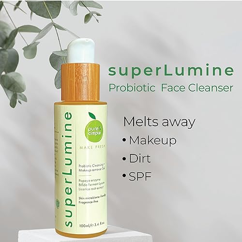 Miniatura 2 de Pure Cimple - Limpiador facial probiótico, removedor de maquillaje suave con enzima de papaya para piel seca y sensible
