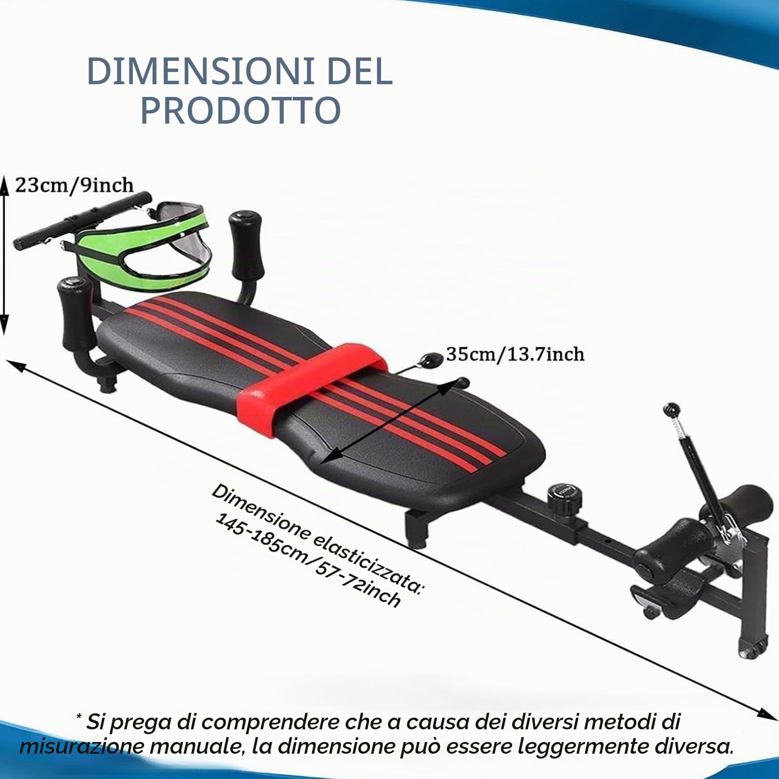 Generico Panca di Trazione Cervicale E Lombare, Tavolo A Inversione | Stretching E Rilassamento, Altezza Regolabile Da 145 A 185 Cm, Barella Per La Schiena