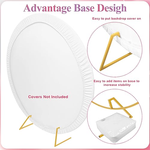 Miniatura 3 de Fomcet Arco de boda de 6.6 pies, soporte redondo de metal dorado, marco de arco de globos, arcos de boda para ceremonia, aniversario, fiesta de