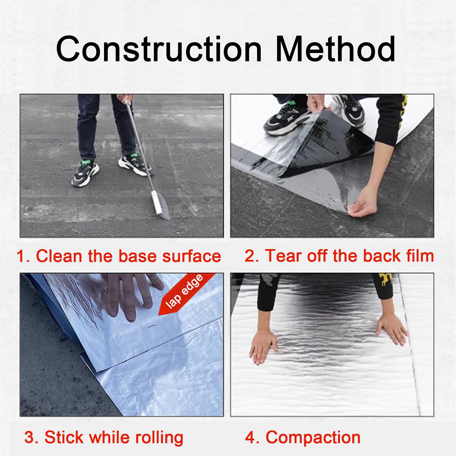 Cinta de Reparación de Tejados,Cinta de Butilo Impermeable Autoadhesiva,Cinta de Asfalto para Reparar Grietas,para Grieta Superficial,Techo Fuga de Agua y Reparación de Tuberías (20x1000cm)