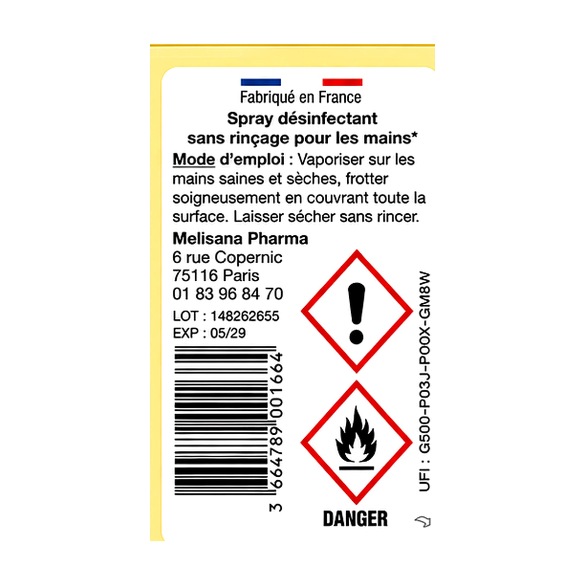 Spray Mains Désinfectant Parfum Monoï – Lot de 3 x 30 ml – Format Poche – Sans Rinçage – Parfum Monoï Sunset – Hygiène Nomade