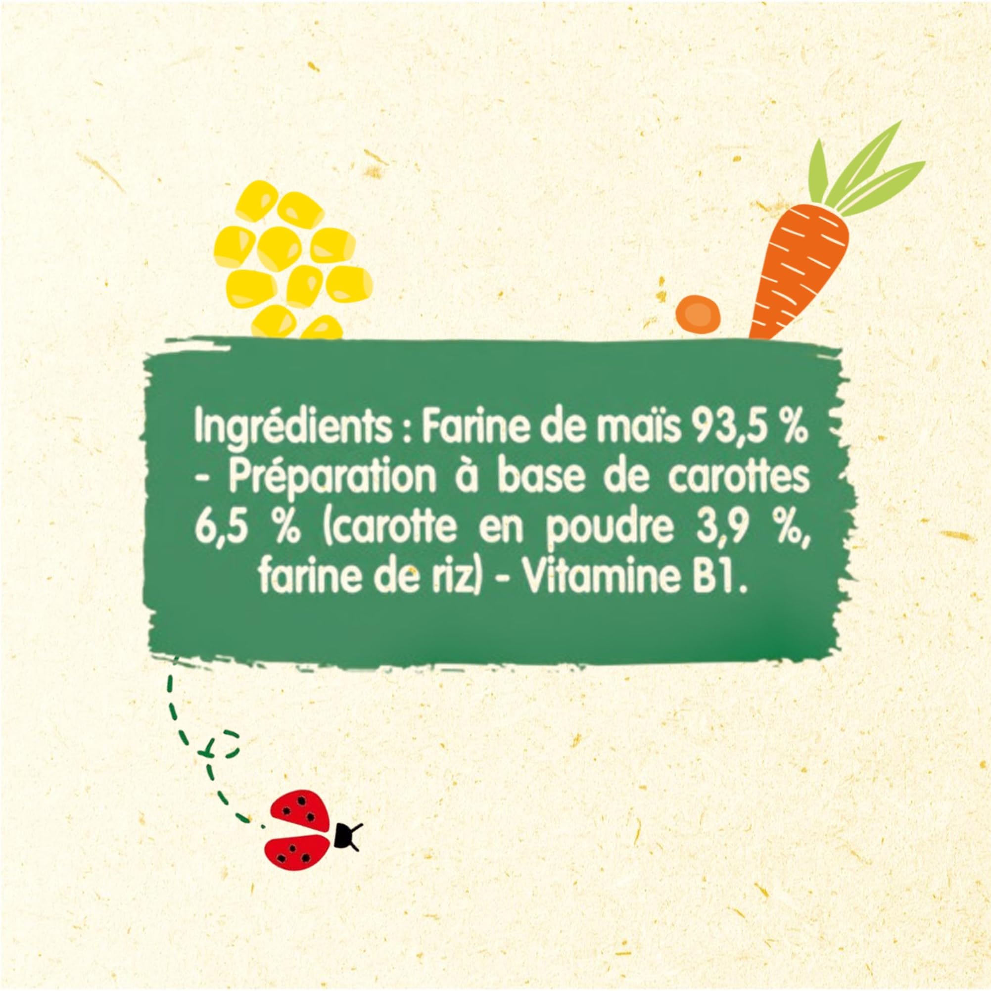 BLÉDINA - Mes 1ers Soufflés - Maïs et Carotte - Sans Gluten et sans Sel Ajouté - dès 10 Mois - 8 x 20 g
