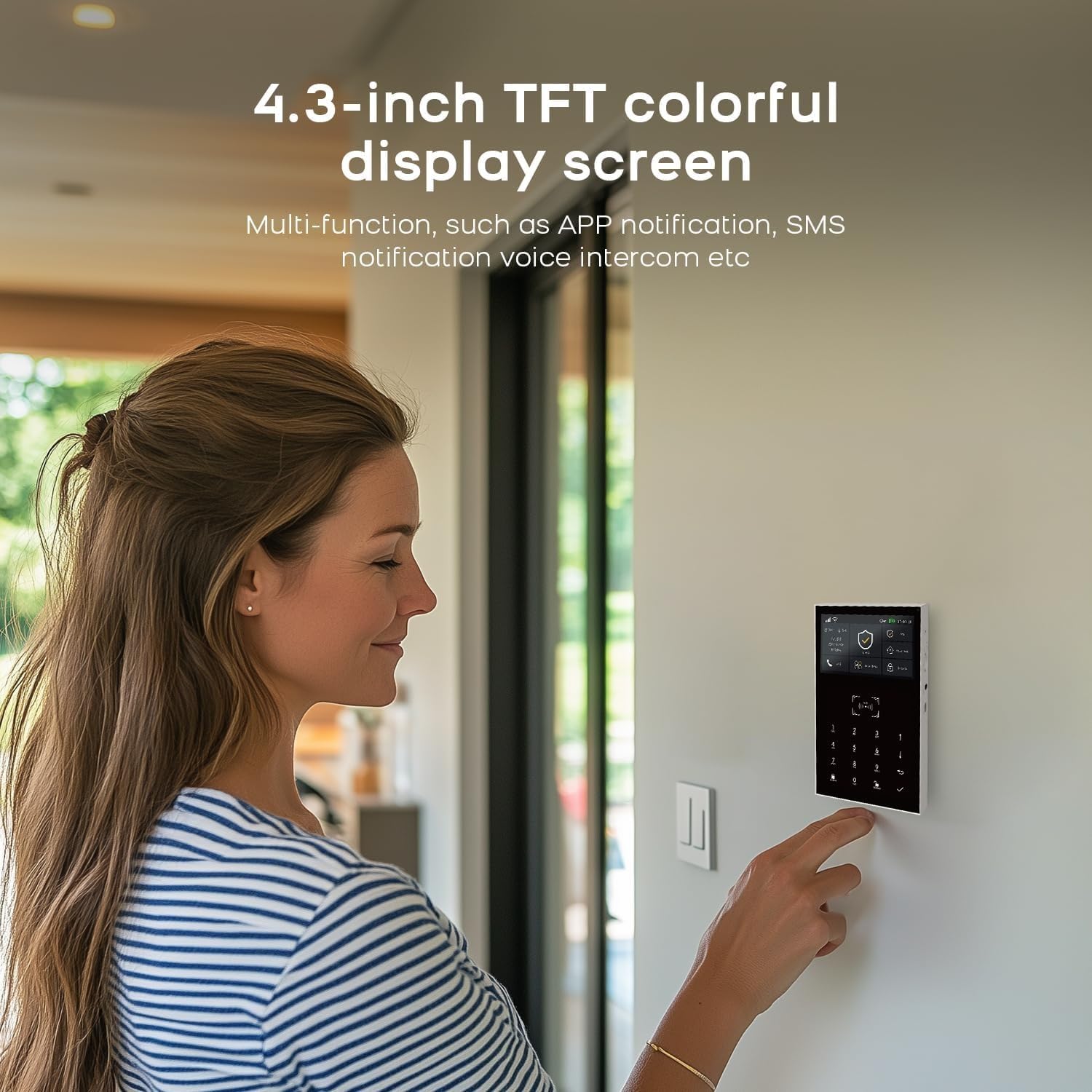 Système d'alarme de sécurité WiFi / GSM 2G sans fil Smart Home avec détecteur de mouvement PIR Capteur de porte et de fenêtre RFlD SOS Tuya Smart Life App Télécommande Prise en charge Alexa (109