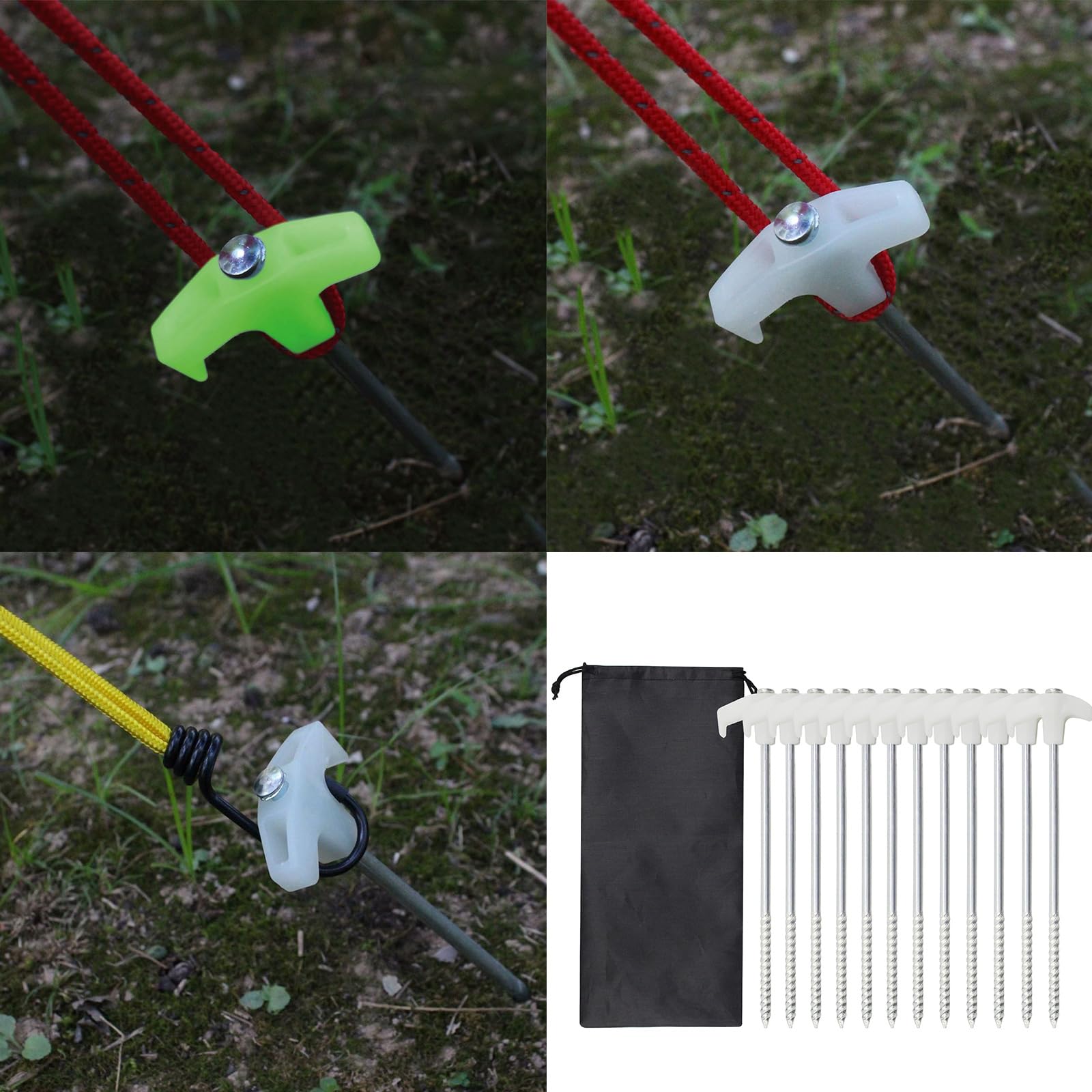 Piquets de Tente imprenables et inflexibles, auvents, Clous, pour sécuriser Le Camping, Accessoires de stabilité, 10 pièces