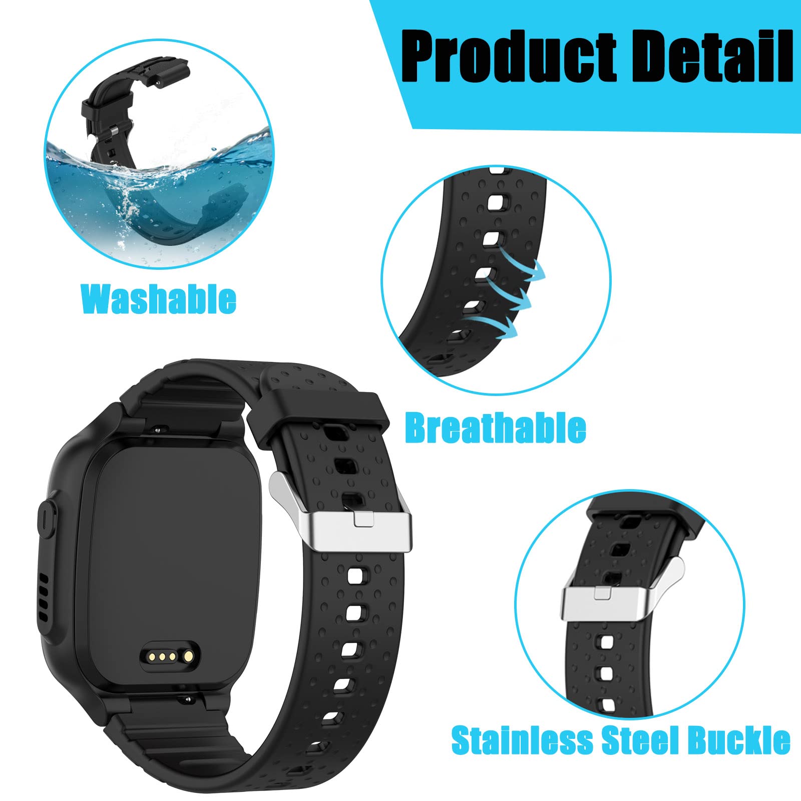 Bracelet silicone compatible avec Xplora X5 play/Xplora X5, Bracelet de montre d'échange rapide pour enfants pour Xplora X5 Play/Xplora X5