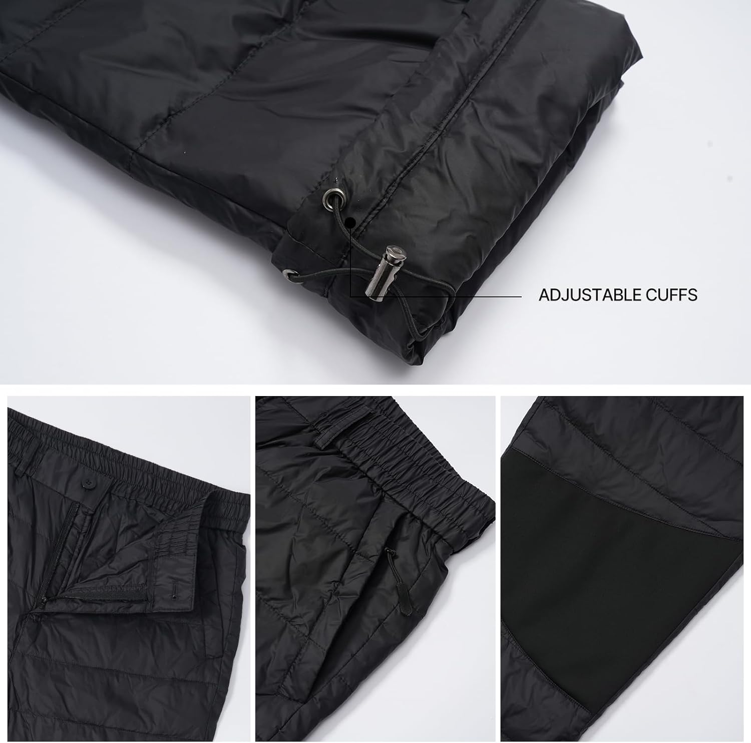 Men's Winter Warm Puffer Pants Windproof Loose Utility Insulated Snow Ski Trousers for Outdoor Activities - Image 6