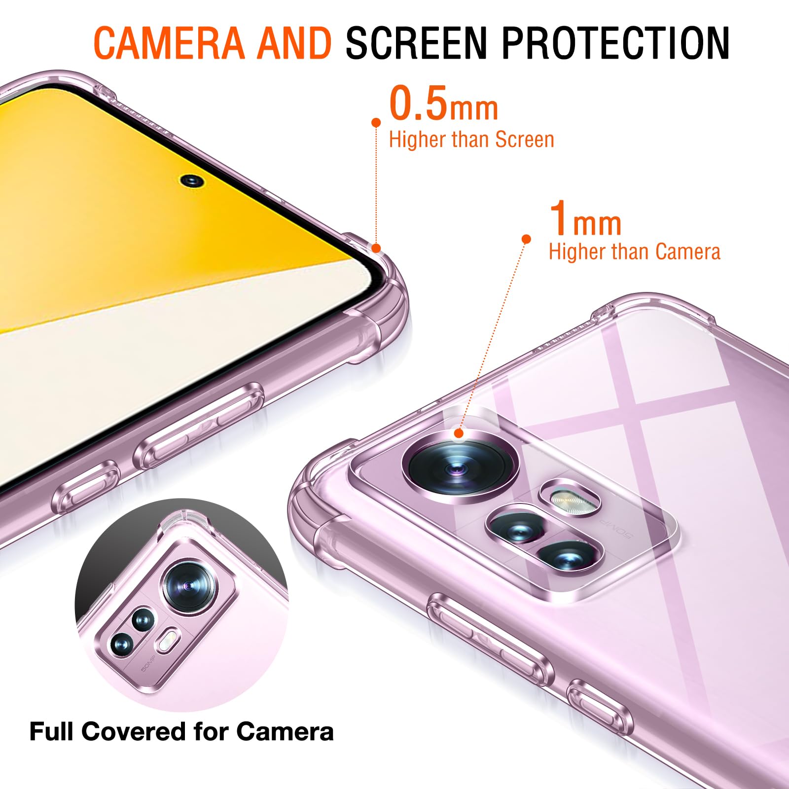 iVoler Cover per Xiaomi 12 Pro, Custodia Trasparente per Assorbimento Degli Urti con Paraurti in TPU Morbido, Sottile Morbida in Silicone TPU Protettiva Case