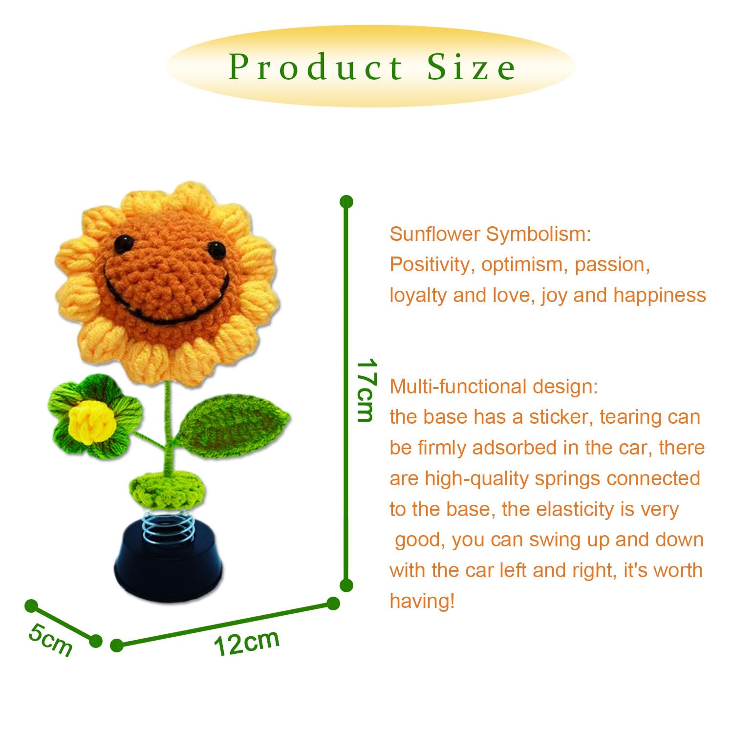 Girasole Decorazione Auto Cruscotto Accessori Ornamento Oscillante Regalo