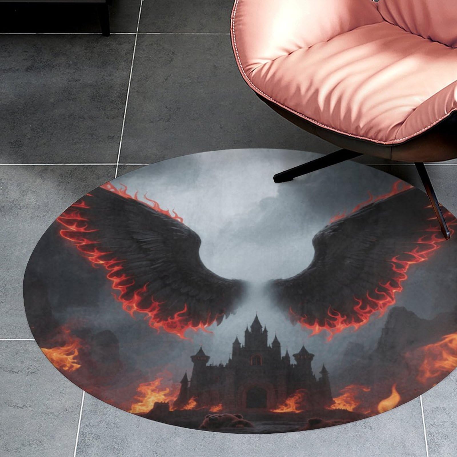 Tapis rond ailes d'ange pour harmoniser la chambre et l'entrée