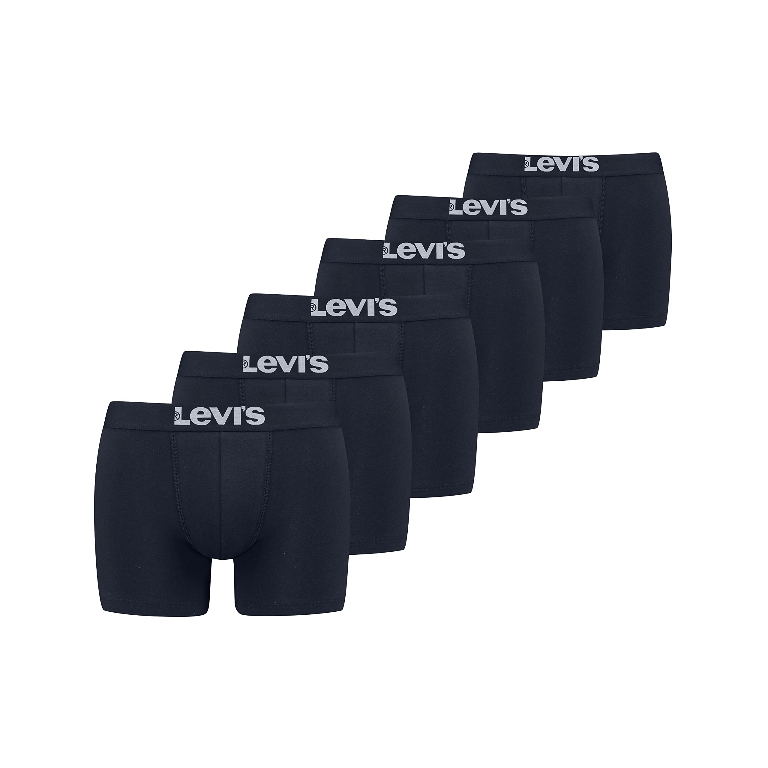 Levi's Herren Levi's Men's Solid Basic Boxers (6 pack) Boxer Shorts, blau, S