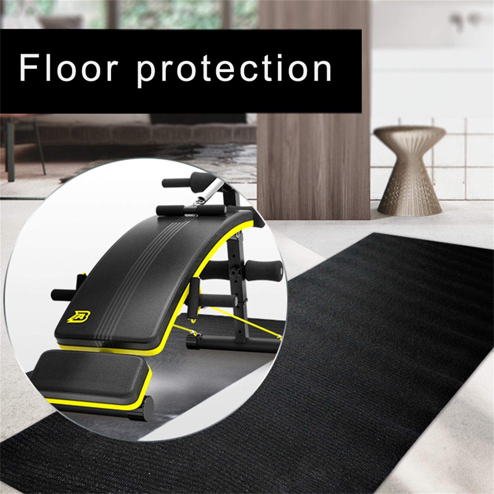 Strapazierfähige Bodenschutzmatte für Fitnessgeräte | rutschfest, geräuschdämmend | Zuschneidbare Trainingsmatte | Unterlegmatte für Laufband Crosstainer Rollentrainer | 60 x 180 cm