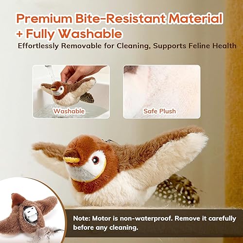 Miniatura 7 de Juguetes para gatos, juguetes de hierba gatera para gatos, juguete de pájaro aleteante, juguete interactivo para gatos para gatitos o perros