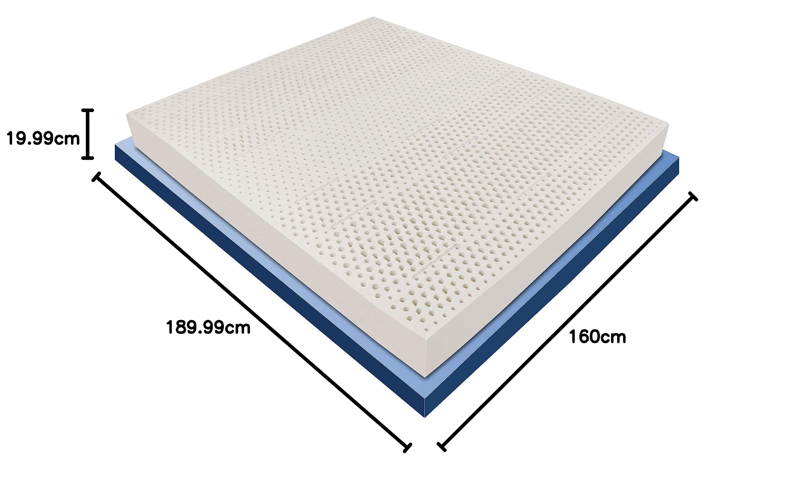 Baldiflex Colchón Flex De Látex, Colchón De Matrimonio Con 7 Zonas De Soporte, Funda 3D Air De Aloe Vera Desenfundable, Antiácaros, Transpirable, Almohada De Memoria Incluida