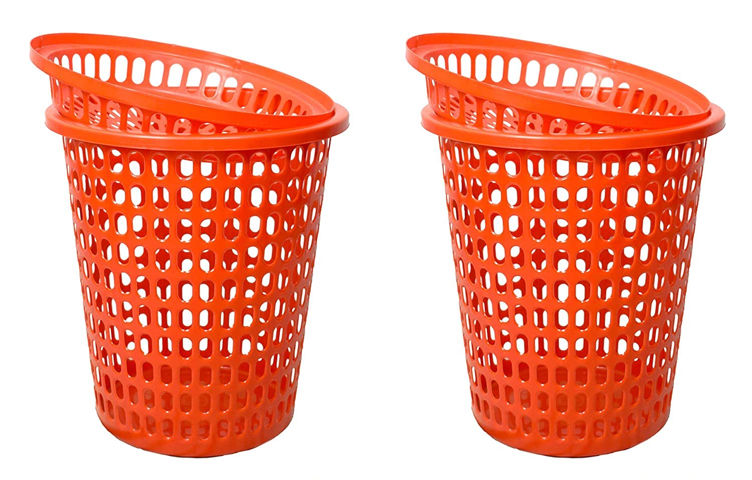 mastbus Plastic Laundry Basket With Lid Big Size For Clothes 50 Litre Hamper Bag Dress Storage Toys Organiser Cover Combo With Cap Heavy Duty Round Shape (2 Pcs, Red) (B08XZNDDLQ) Amazon Price History, Amazon Price Tracker
