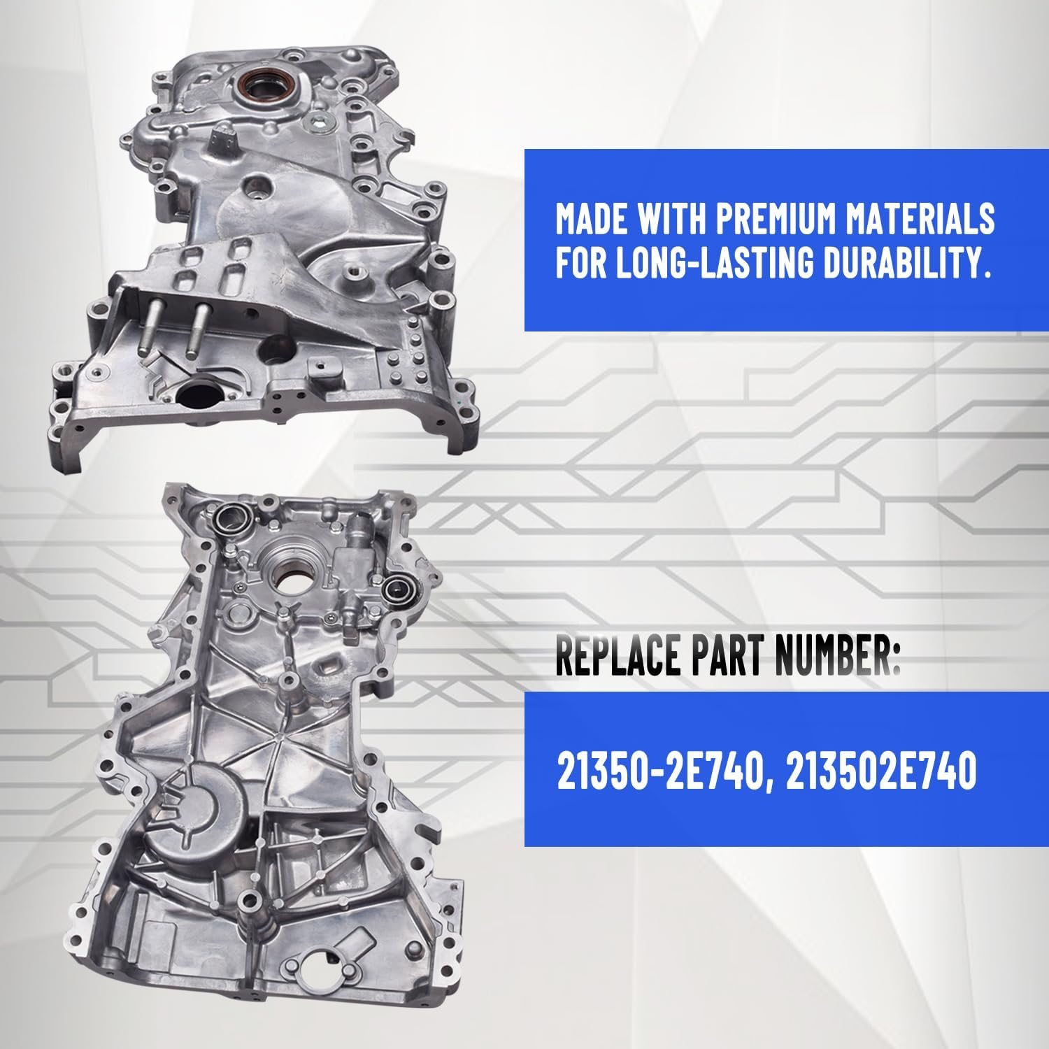Generic Engine Oil Pump Timing Chain Cover 21350-2E740 Compatible with Hyundai Elantra Kona Veloster 2.0L L4 2017-2021&Kia Forte 2.0L L4 2017-2020 Replaces 213502E740, US-4253