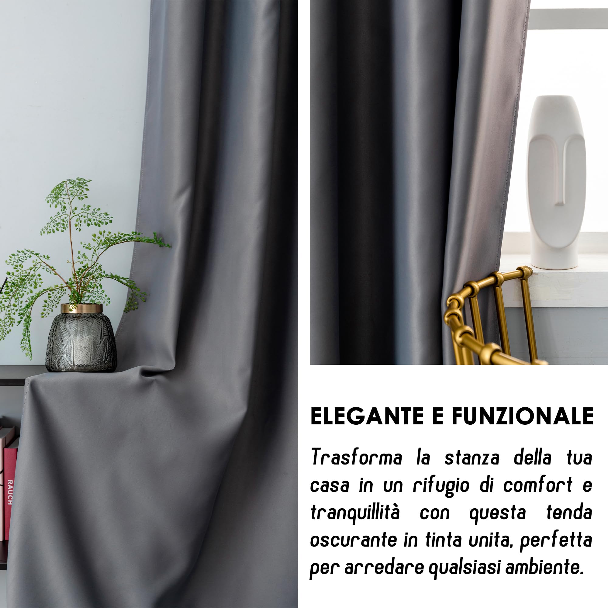GIRASOLE HOME® Par De Cortinas Opacas, Térmicas Suaves, Estampadas