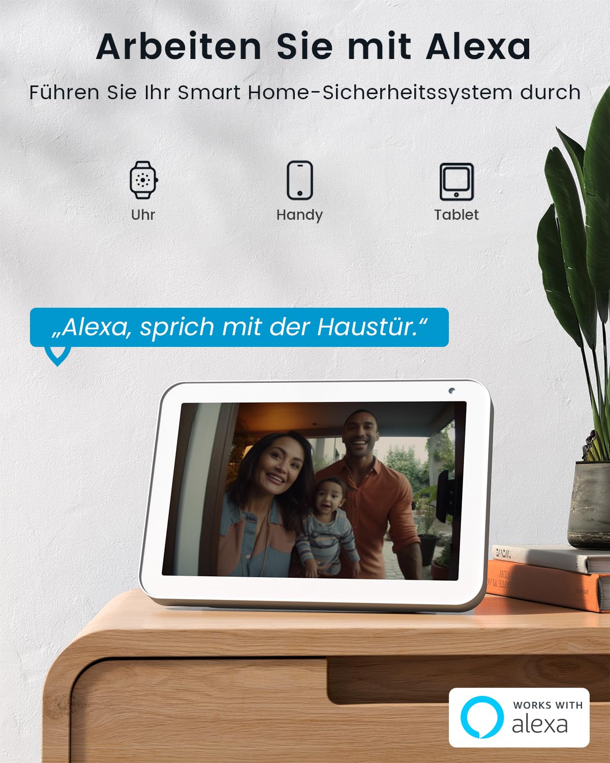 ieGeek 2K Video Türklingel mit Kamera Kabellos, IP66 Wasserdicht, Intelligente AI Bewegungserkennung, Nachtsicht, Keine Abokosten, Kompatibel Mit Alexa, 2,4GHz WLAN, Inklusive Indoor-Klingel (Grau) | Kompatibel Mit Alexa, Bewegungserkennung, 2-Wege-Audio,