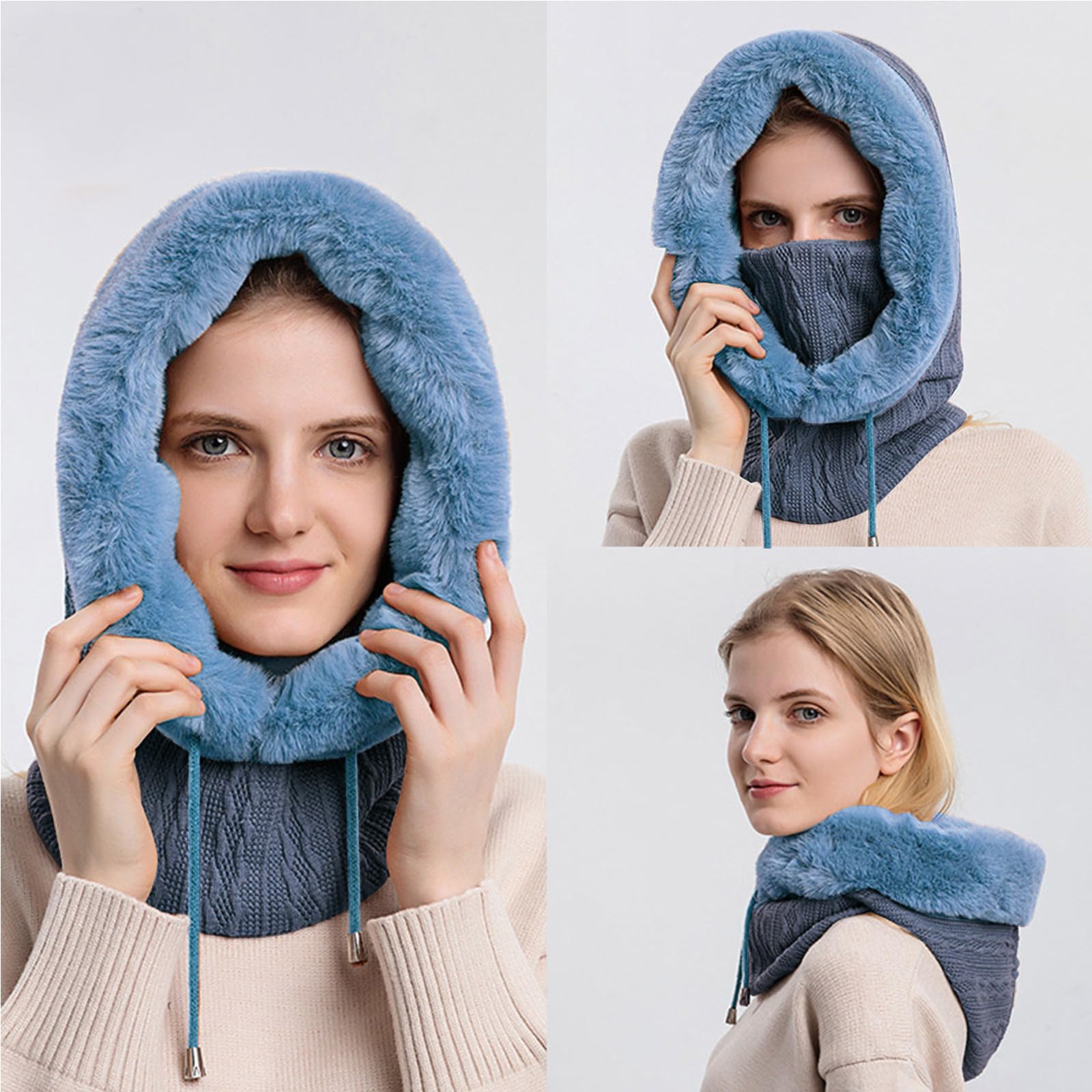 YAMEE Pasamontañas Invierno para Mujer,Balaclava Máscara Moto de Punto,Gorro Cálido De Invierno para Clima Frío Esquí al Aire Libre Montaña Senderismo