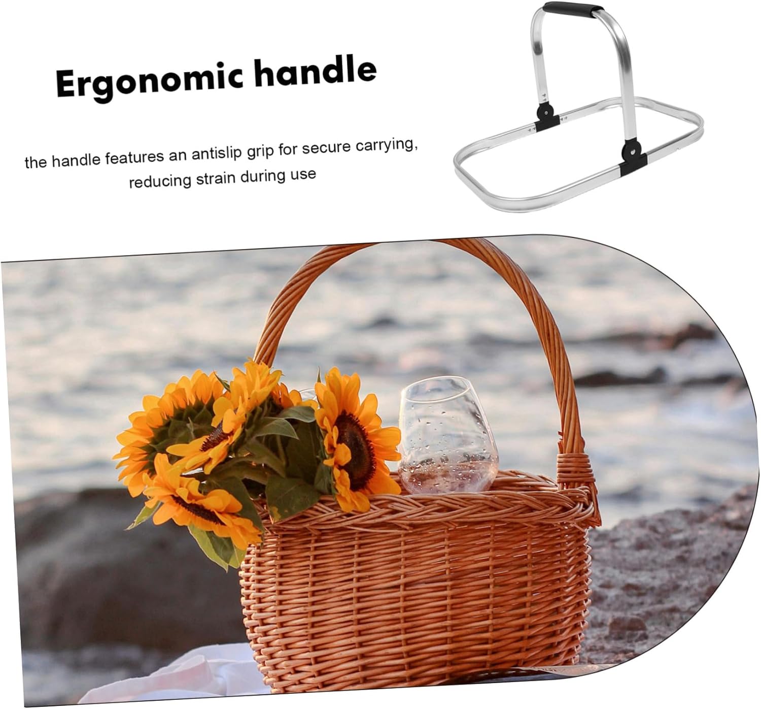 Foldable Aluminum Frame Shopping Basket for Groceries and Outdoor Activities Compact Design Ergonomic Handle Easy to Carry for Picnics and Camping