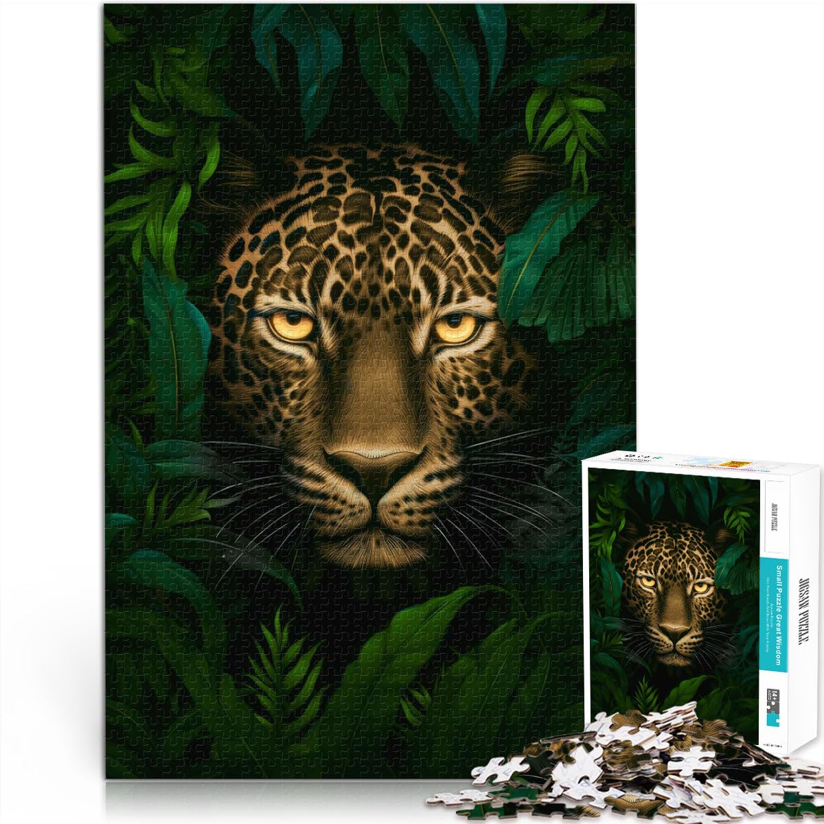 teenagers 1000 Pieces Puzzle African Leopard in jungle Familienspiel für und Einzigartige Wohndekoration und Geschenke52x38cm — image 1