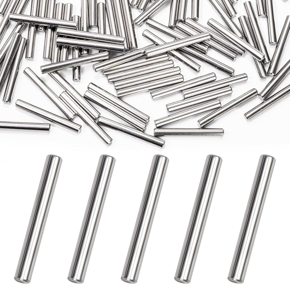 Littimoon 100pcs Stainless Steel Dowels, 5mm X 40mm Shelf Bracket Dowels for Cabinet Shelves Furniture