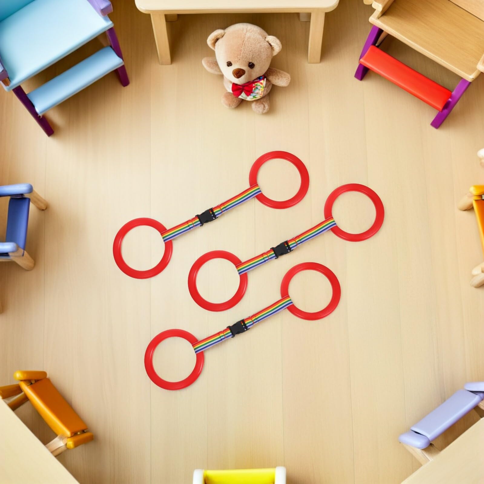 24 Juegos Correa de Muñeca Antipérdida Ajustable con Anillos Cinta de Seguridad para Paseos Guardería y Preescolar Fácil de Usar y Visible Exteriores