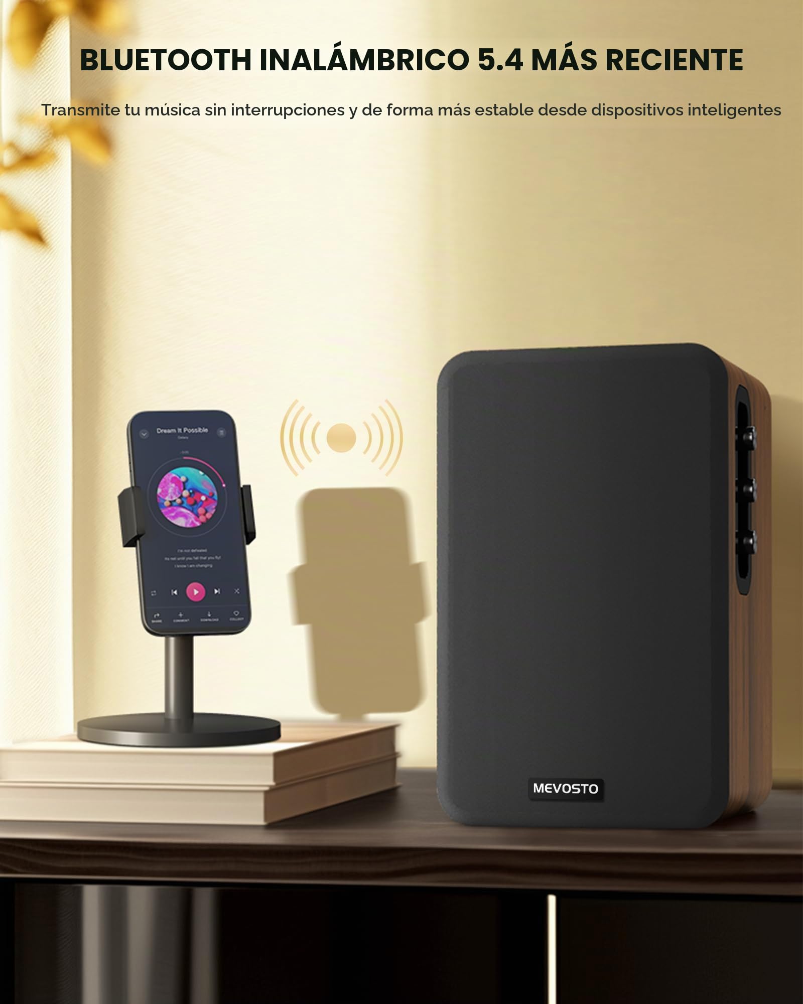 Altavoces Activos para estantería de 36 W RMS BT 5.4 inalámbrico con Altavoz de 5 Pulgadas, PC USB para Estudio de Graves y Agudos, Ajuste de Entrada