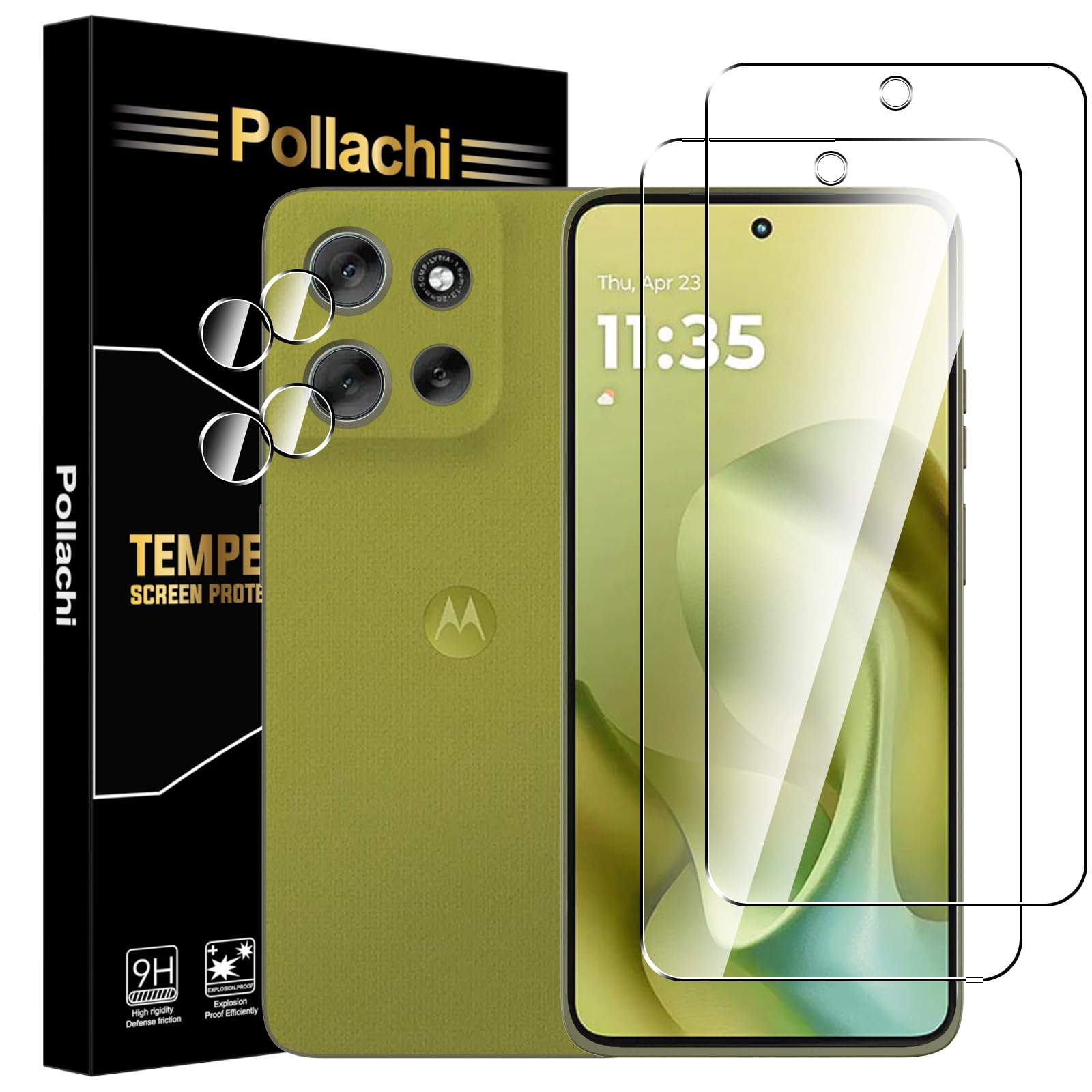 Pollachi [2+2 Pezzi Pellicola Vetro Temperato per Motorola Moto G86,2 Pellicola Fotocamera+ 2 Protezione Schermo Vetro Temperato Durezza 9H Anti Graffio