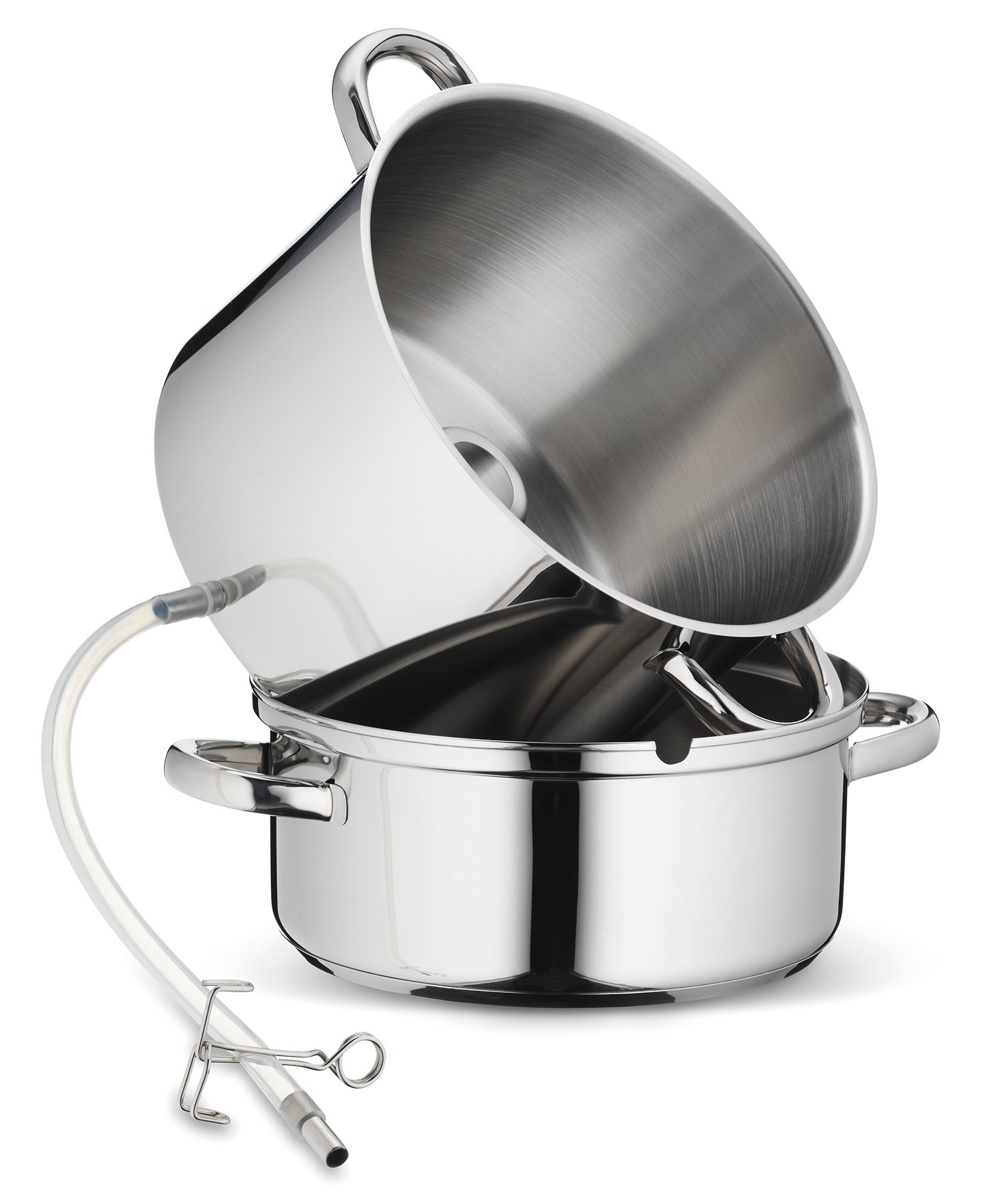 Krüger Presse-agrumes en acier inoxydable de 26 cm – Presse-agrumes doux pour fruits et légumes – selon le principe du presse-agrumes – Extraction de jus de fruits et de sucre de fruits