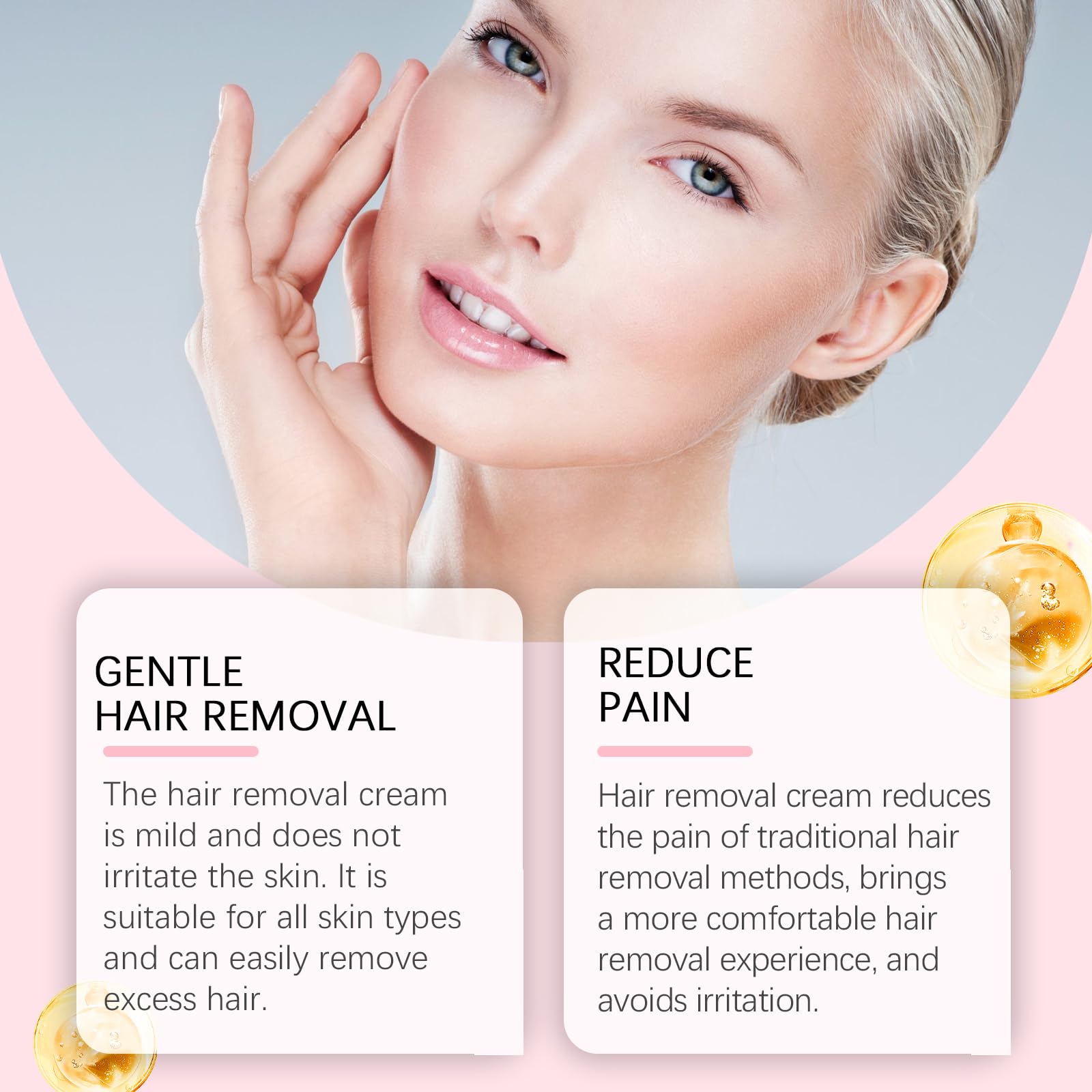 Aurlux - Crema depilazione per la rimozione dei peli del viso da donna, crema depilazione bikini, depilazione istantanea, crema depilazione indolore e idratazione (6 pezzi)