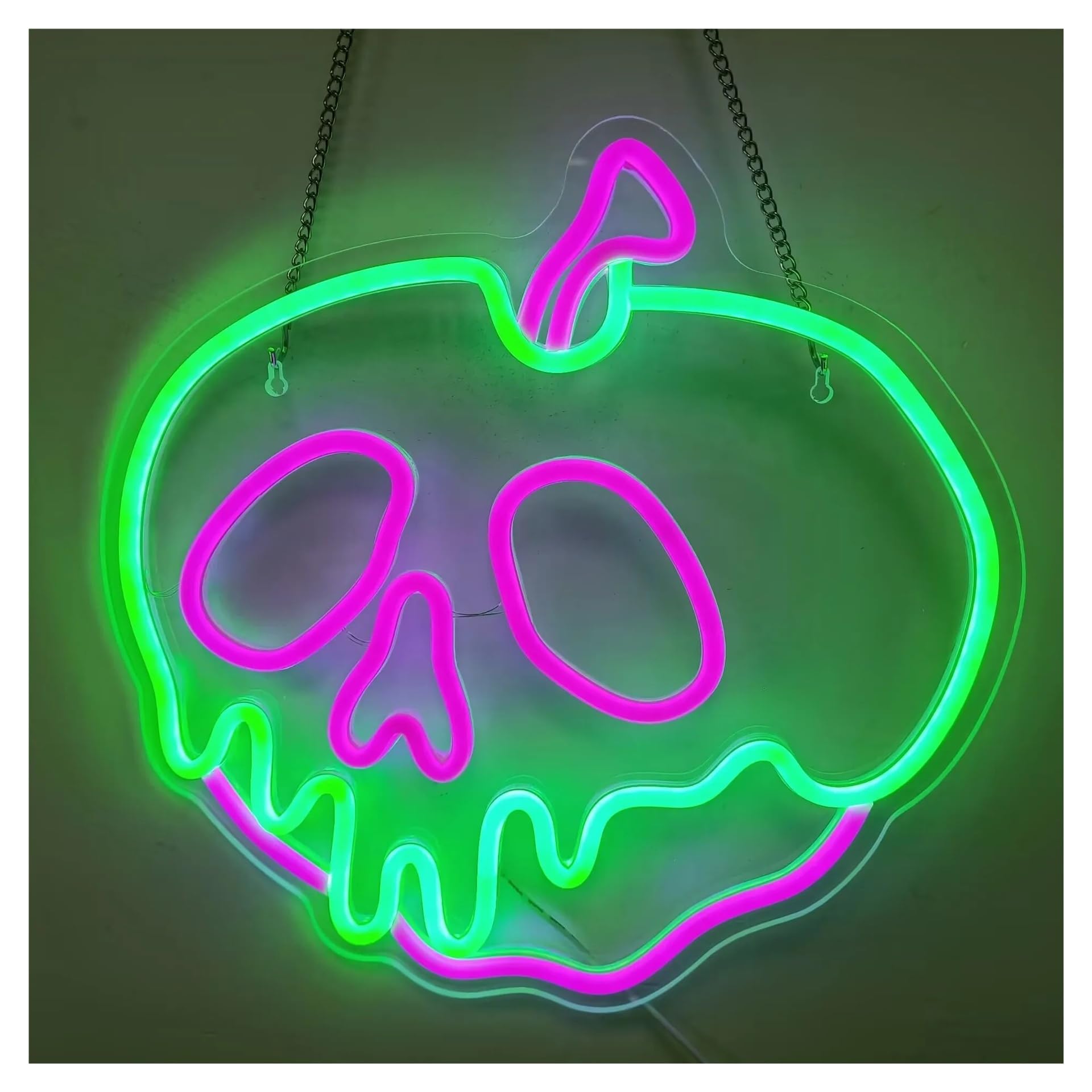 RONGCH Hanging Art Signs Skull Neon Sign Wall Art Decoration for Bedroom Gameroom Livingroom Birthday Party 38.5x37cm