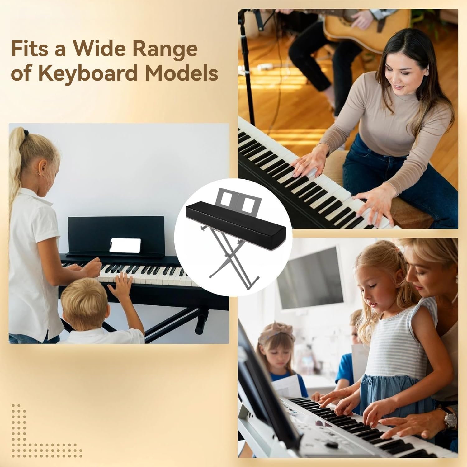 Housse de protection antipoussière pour piano numérique à 88 touches – Housse de clavier en cuir imperméable pour pianos électroniques, housse de protection douce pour piano pour modèles de la série