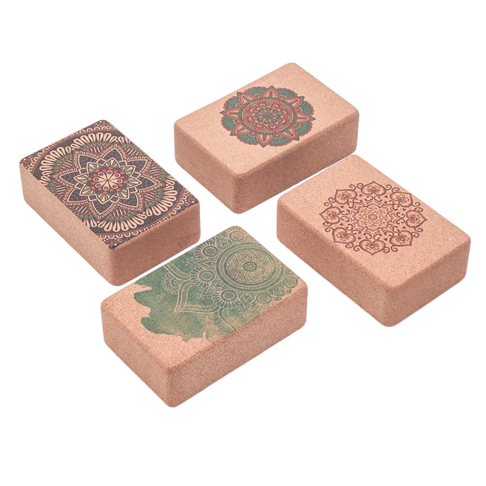 Set mit 4 Stück Yoga-Blöcke Yoga Block Kork Klötze für Pilates rutschfest umweltfreundlich Blöcke Klötze Bietet Unterstützung und Stabilität Fitnesszubehör für Yoga,Pilates,Fitness,Unisex