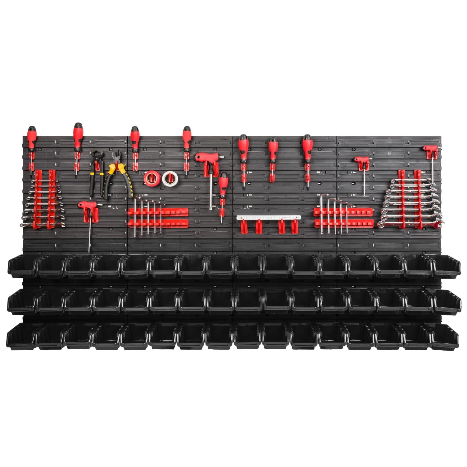 WALL MOUNTED TOOL PEG BOARD SET GARAGE STORAGE BINS WORKSHOP RACK SHED ORGANISER 50 MODELS VARIOUS SHAPES AND LAYOUTS SMALL MEDIUM LARGE (Model 40) โ image 1