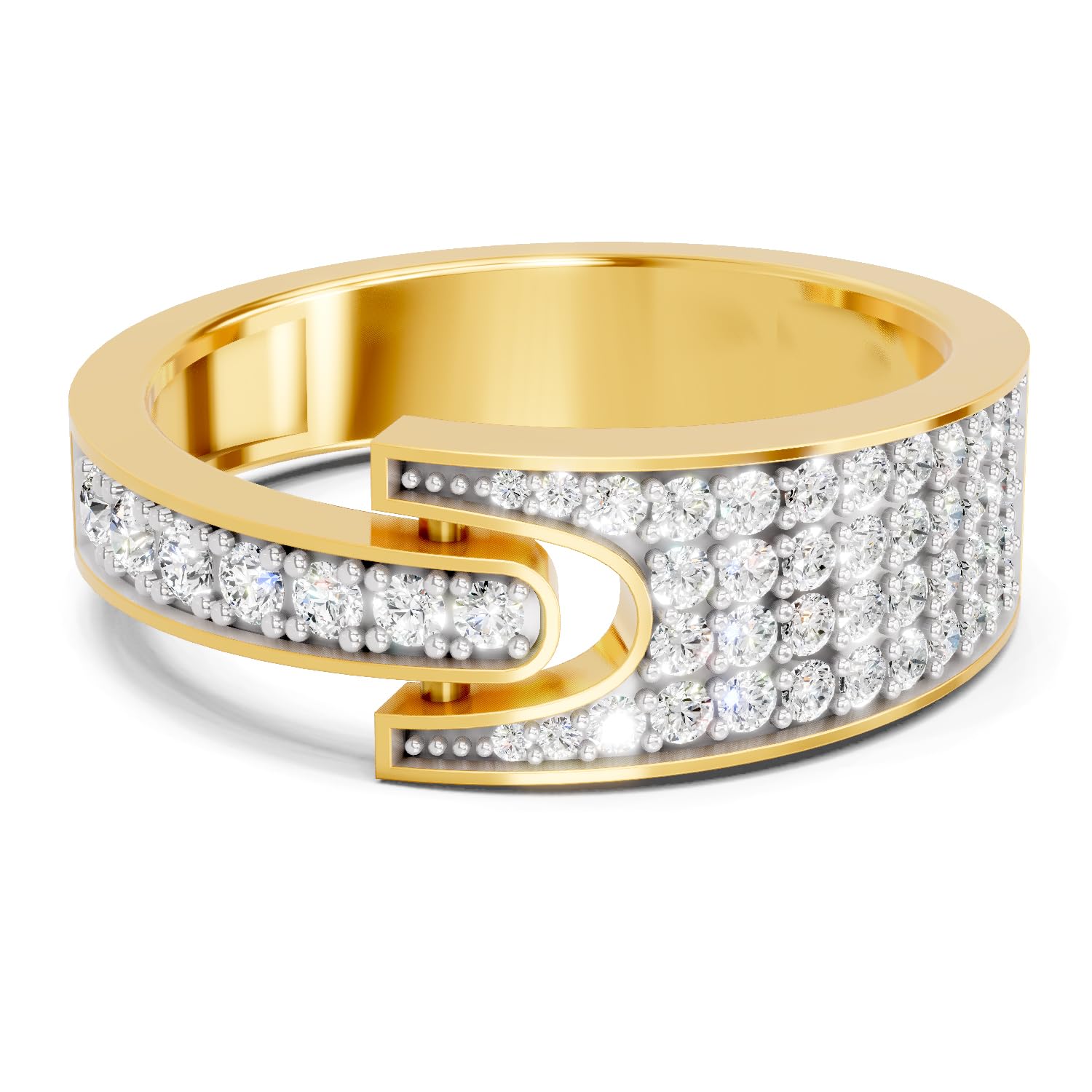 Lab Grown Diamond Ring For Men 0.44 Carat IGI Certified Round Shape F-G VS Quality Diamond | 925 Sterling Silver Gold Plated Band Ring-image-21