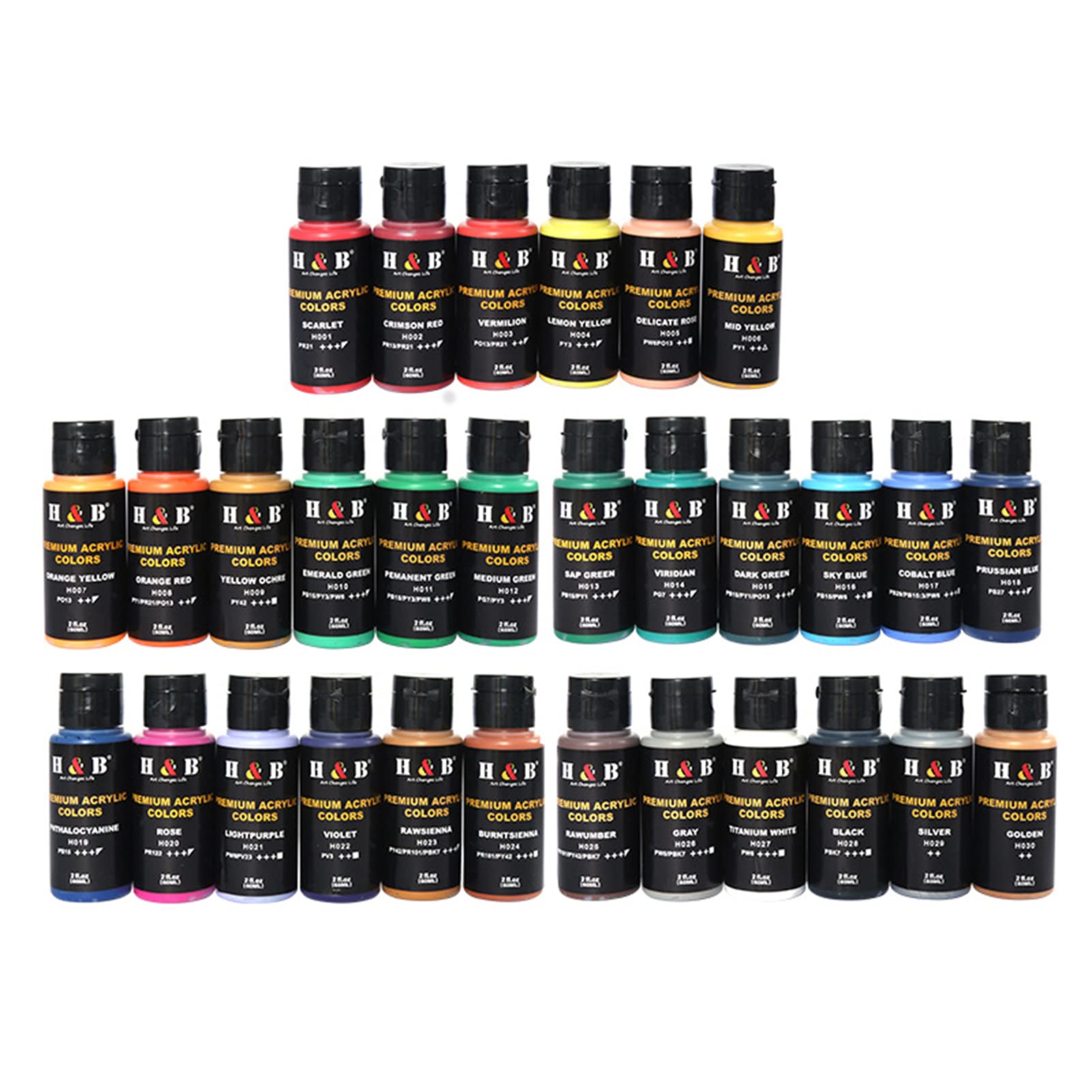 30 Farben Acrylfarben-Set, Sichere Premium-Qualität, Hohe Deckkraft für, Studenten, Hobbymaler, Kunstbedarf