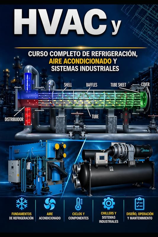HVAC y Chillers: Curso Completo de Refrigeración, Aire Acondicionado y Sistemas Industriales (HVAC Books In Spanish) (Spanish Edition)