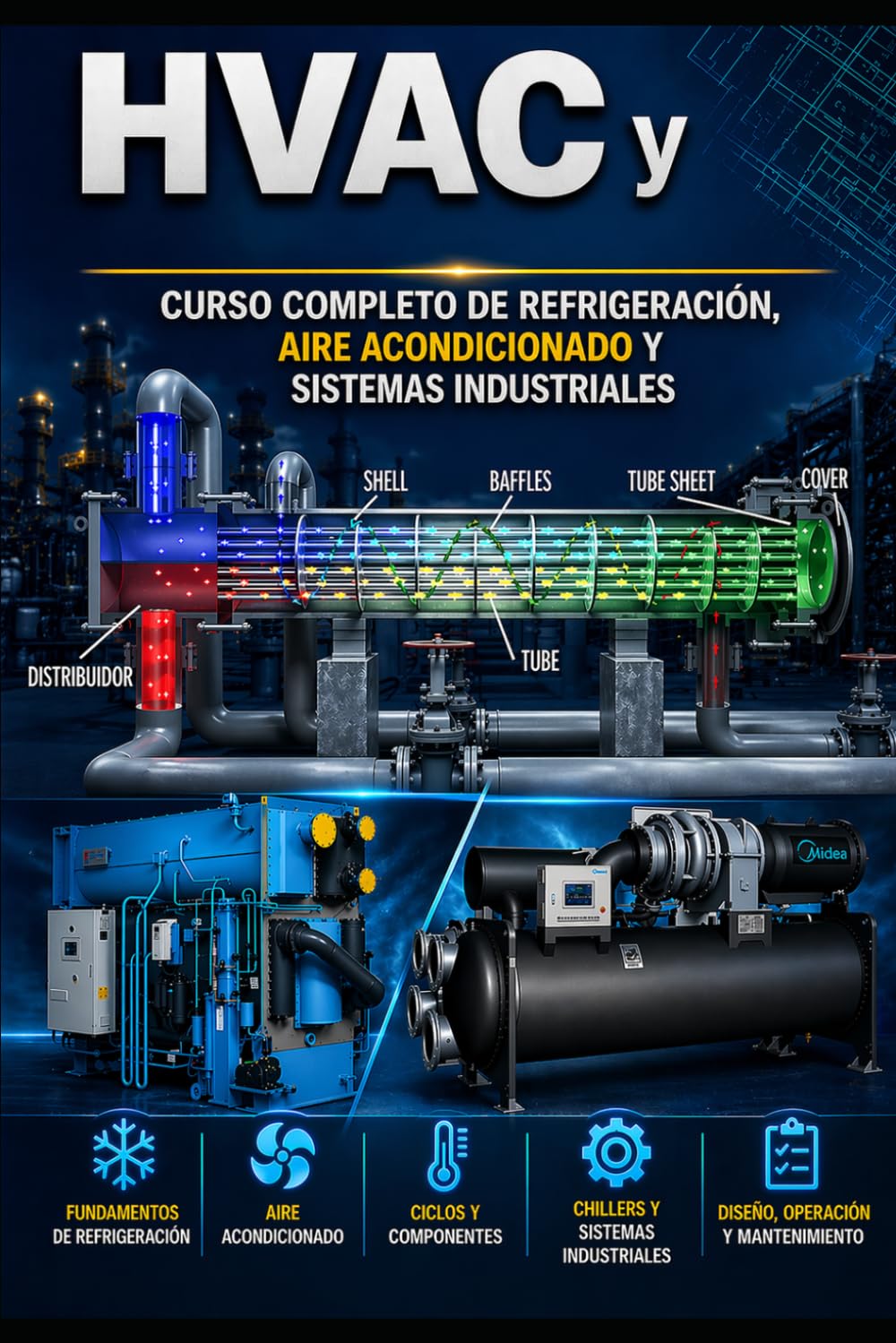 HVAC y Chillers: Curso Completo de Refrigeración, Aire Acondicionado y Sistemas Industriales (HVAC Books In Spanish) (Spanish Edition)