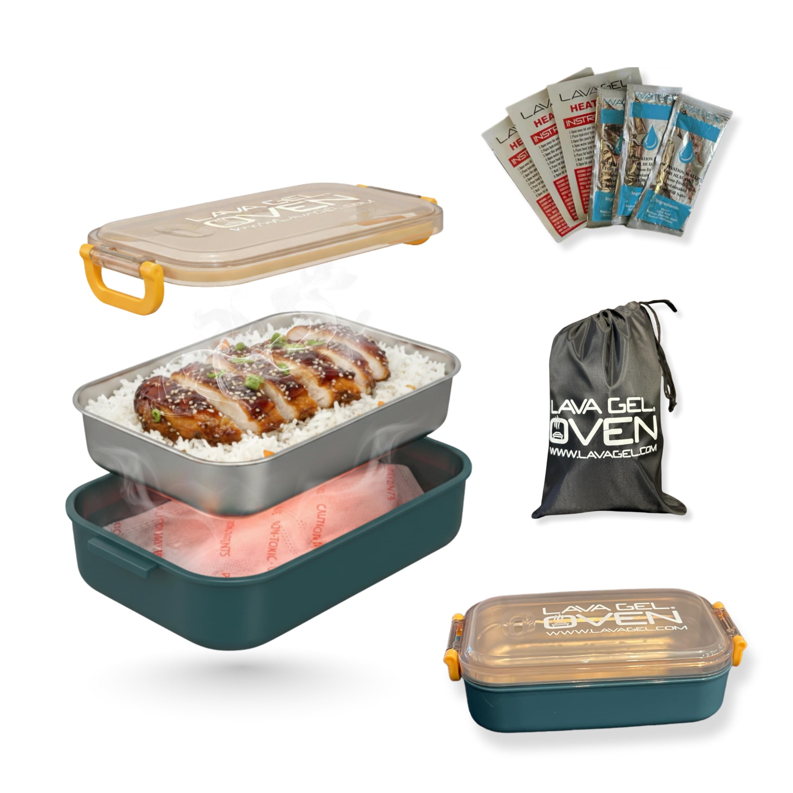 LAVA GEL Oven – Flameless Self-Heating Lunch Box & Portable Food Warmer – No Fire or Plugs – Heats Cans, MREs & Meals in 10 Min – Perfect for Camping, Travel, Emergencies & Office