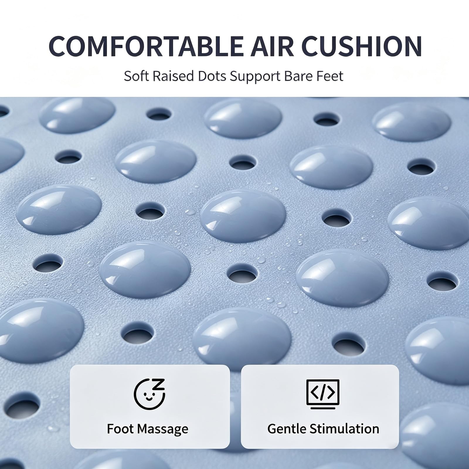 Antideslizante para Ducha PVC Suave Alfombrilla Ducha Seis tamaños disponibles Lavable a Máquina con Ventosa Drenaje Enrollable Secado Sin Olores Función de masaje para los pies Adecuado húmedas