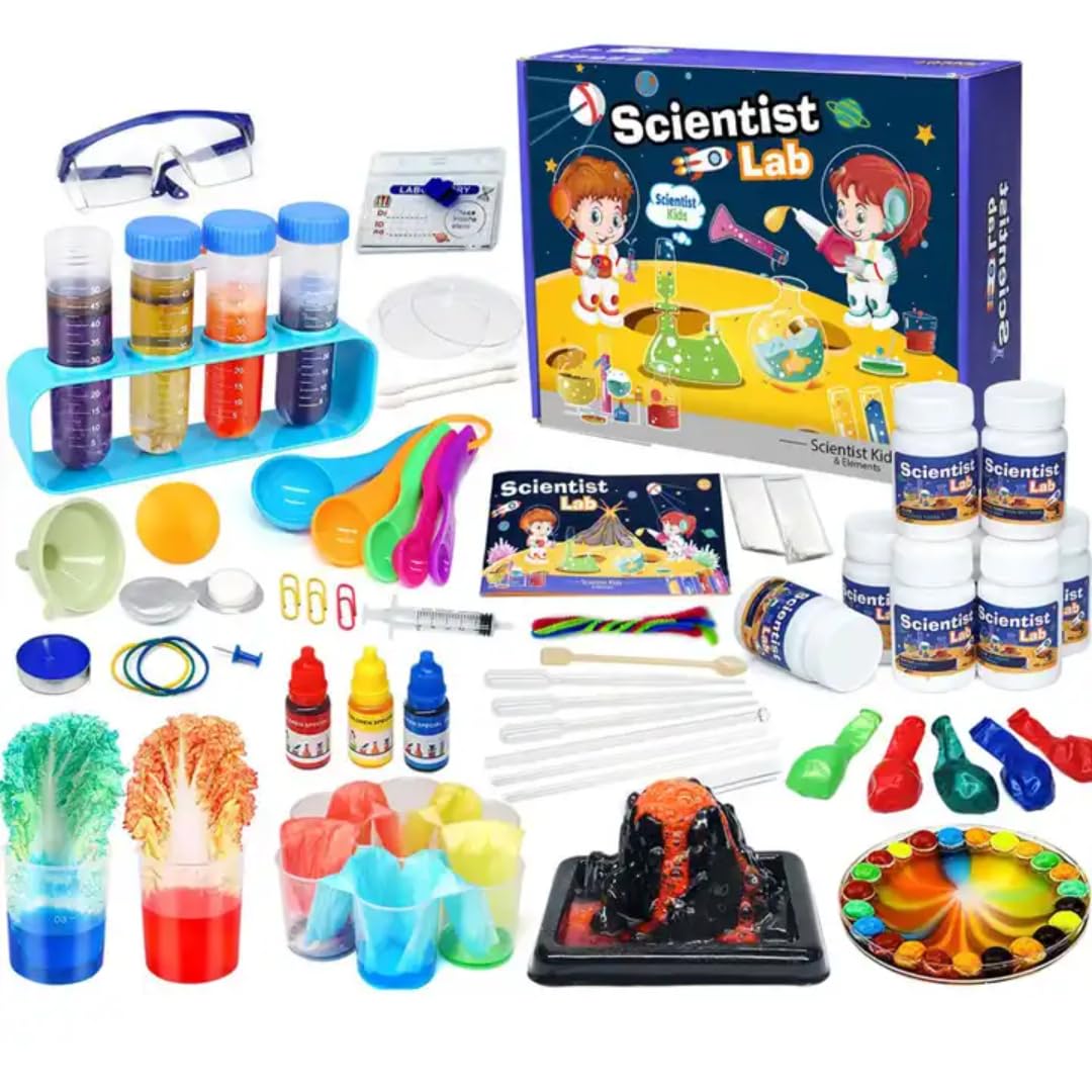Why2Wise Scientist Lab science experiment kit with test tubes, beakers and colourful reactions