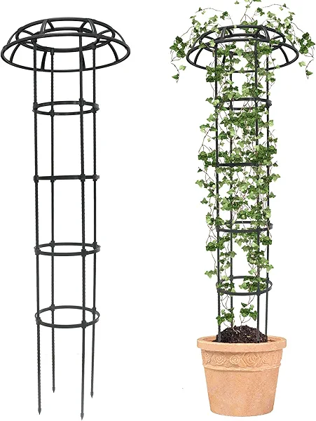 Quibbay Garden Trellis for Climbing Plants Outdoor, 65 Inch Mushroom Top Trellis for Climbing Plants, Plant Trellis Support for Potted Plants Climbing Vine Rose Clematis Vegetable Trellis, 1 Pack