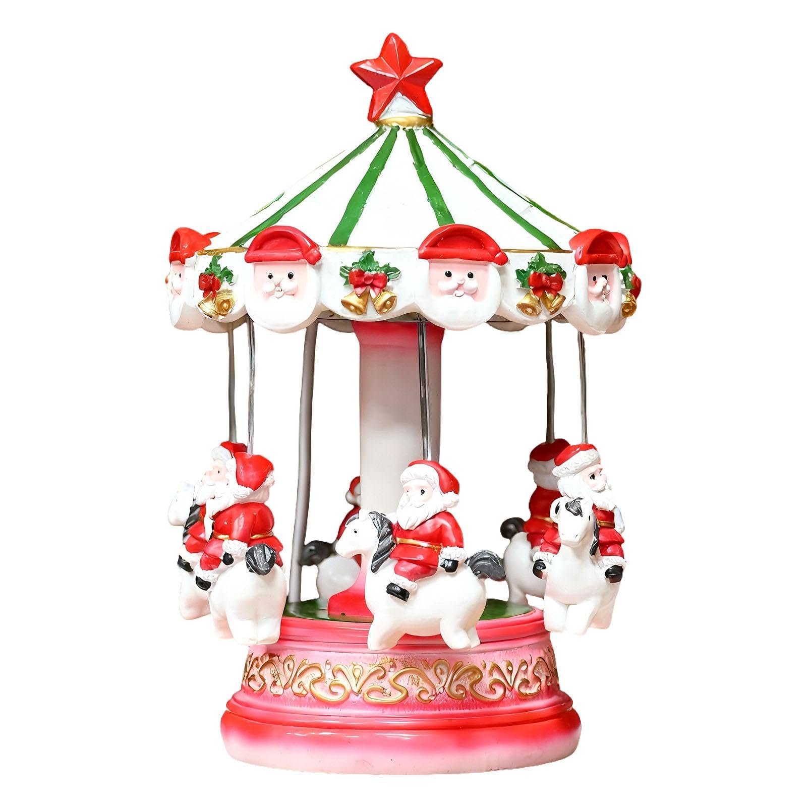 Carrusel Navideño de Papá Noel con Luces para La Entrada de Una, Ideal para Un Estudio.