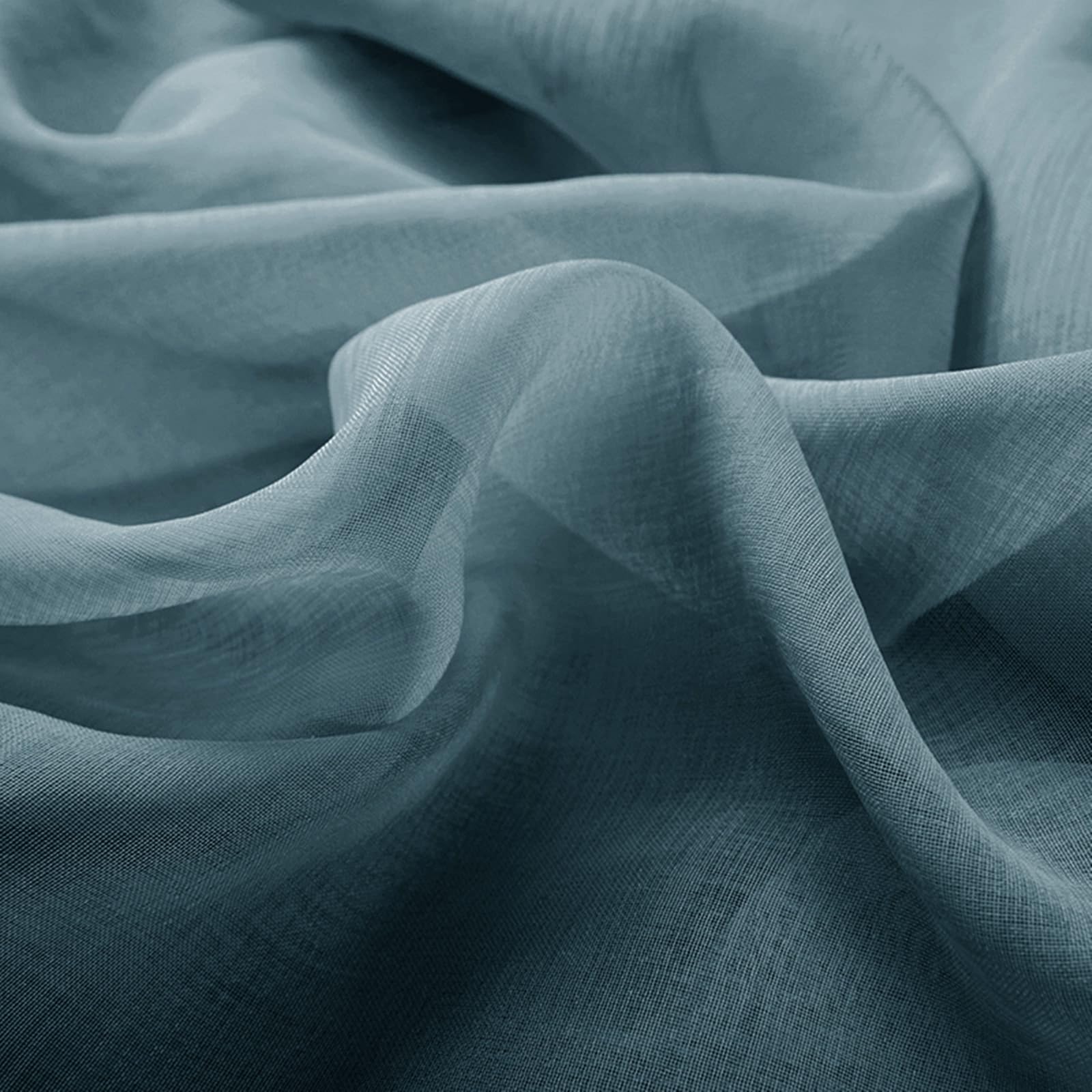Wohnzimmer Voile Vorhänge Transparente Navy Blau mit Ösen 2 Stück, Polyester Vorhänge Einfarbig Moderne Fenster, H115 x B132 cm