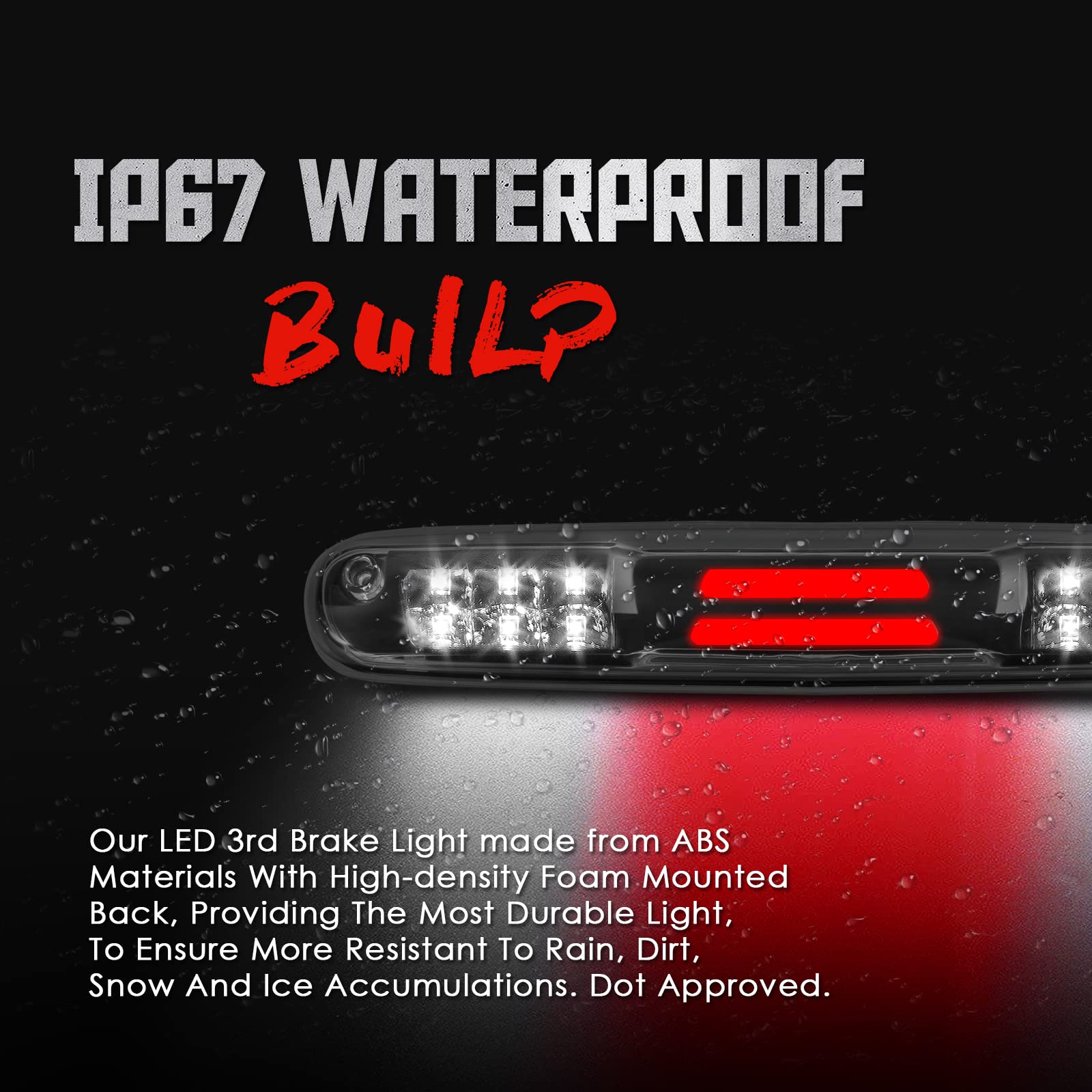 Smoke LED Third Brake Light For Chevrolet Silverado Sierra 2007-2013 1500 2500HD 3500HD